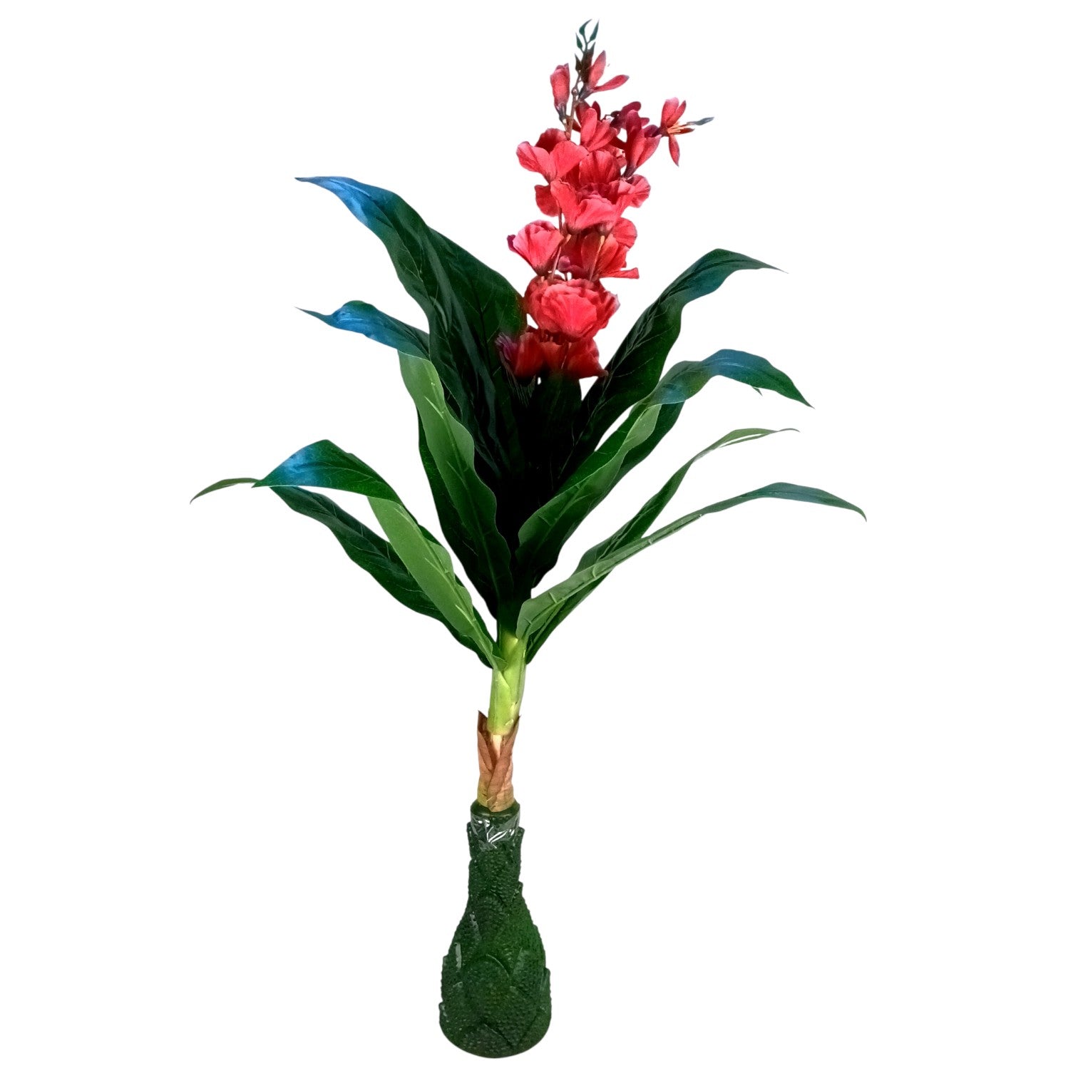 Artificial Green Leaf Tree with Flowers | Faux Decorative Plant for Home, Office & Balcony | Artificial Leaf Tree for Living Room, Bedroom, Patio, Garden - 45 Inch - Apkamart #Color_Pink