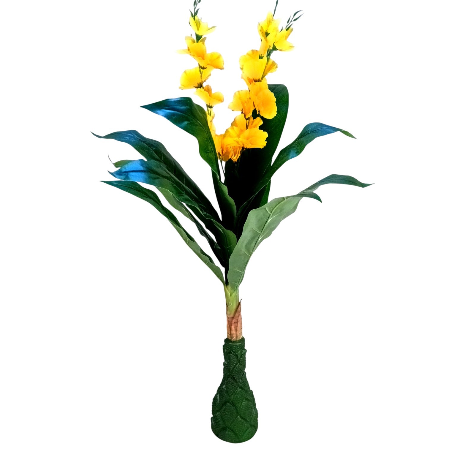 Artificial Leaf Tree with Flowers | Faux Leaf Vine Plant | Decorative Green Plant for Home Balcony Living Room Office Indoor | Diwali Decor & Gifting - 45 Inch - Apkamart #Color_Yellow