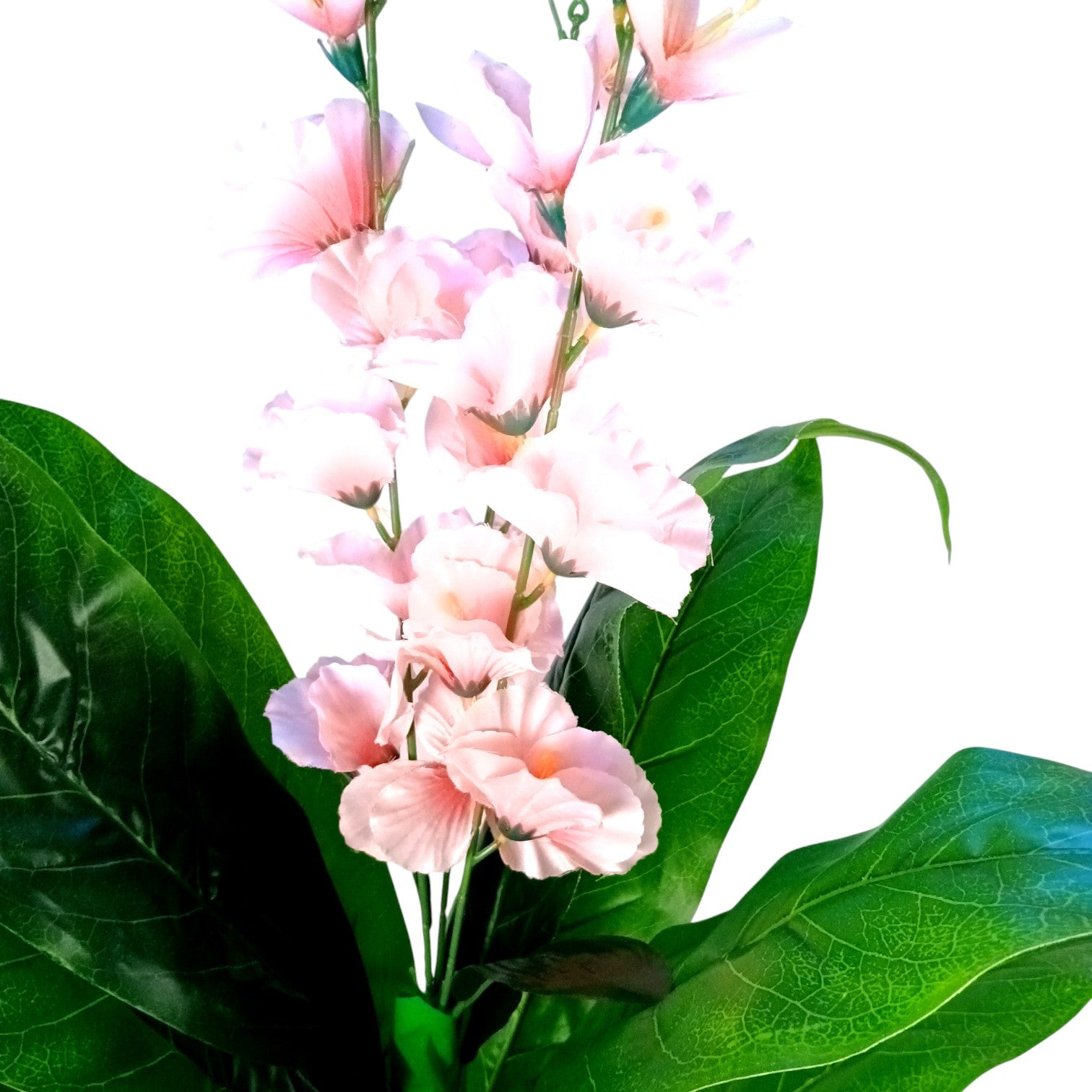 Artificial Leaf Tree with Flowers | Faux Leaf Vine Plant | Decorative Green Plant for Home Balcony Living Room Office Indoor | Diwali Decor & Gifting - 45 Inch - Apkamart #Color_Pink