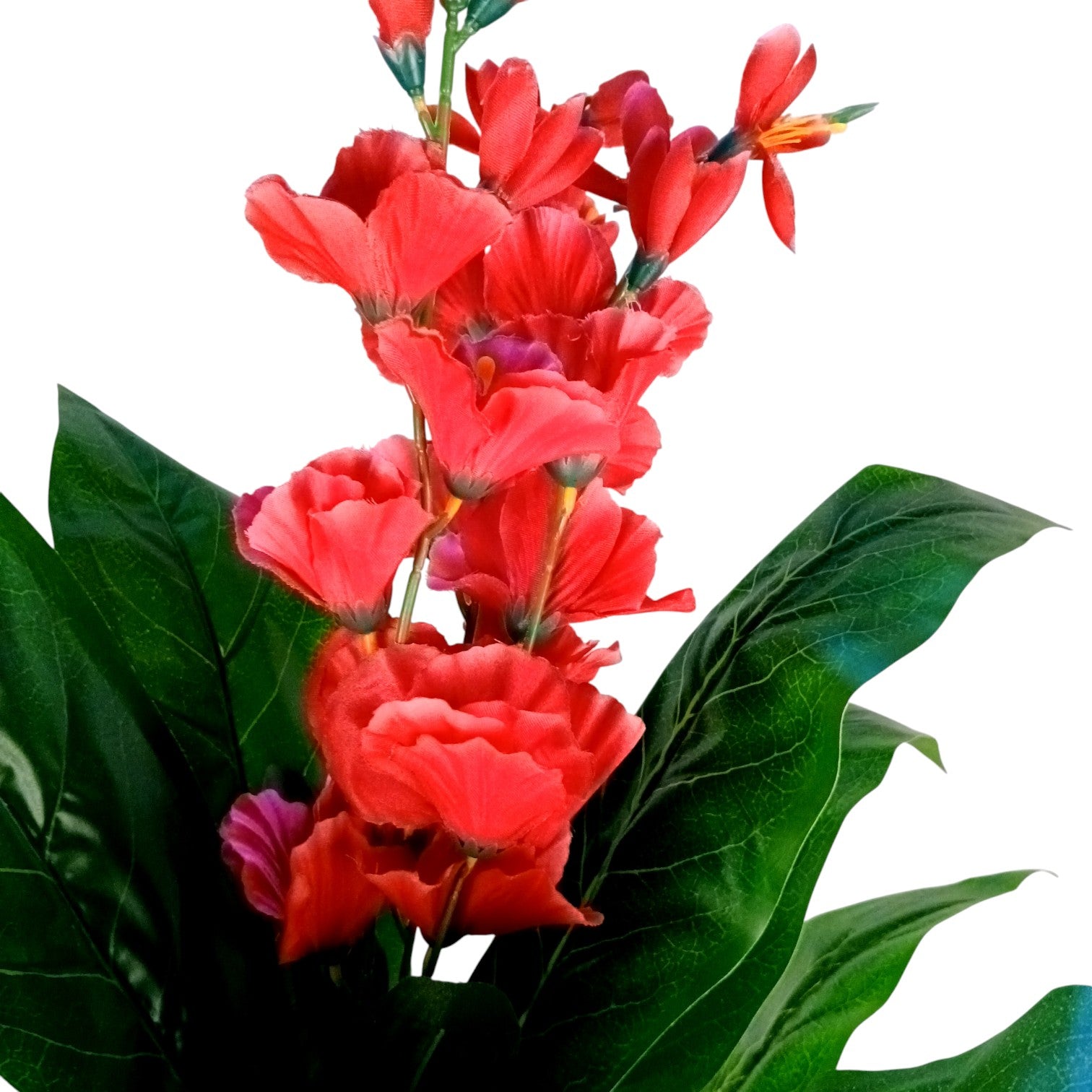 Artificial Green Leaf Tree with Flowers | Faux Decorative Plant for Home, Office & Balcony | Artificial Leaf Tree for Living Room, Bedroom, Patio, Garden - 45 Inch - Apkamart #Color_Pink