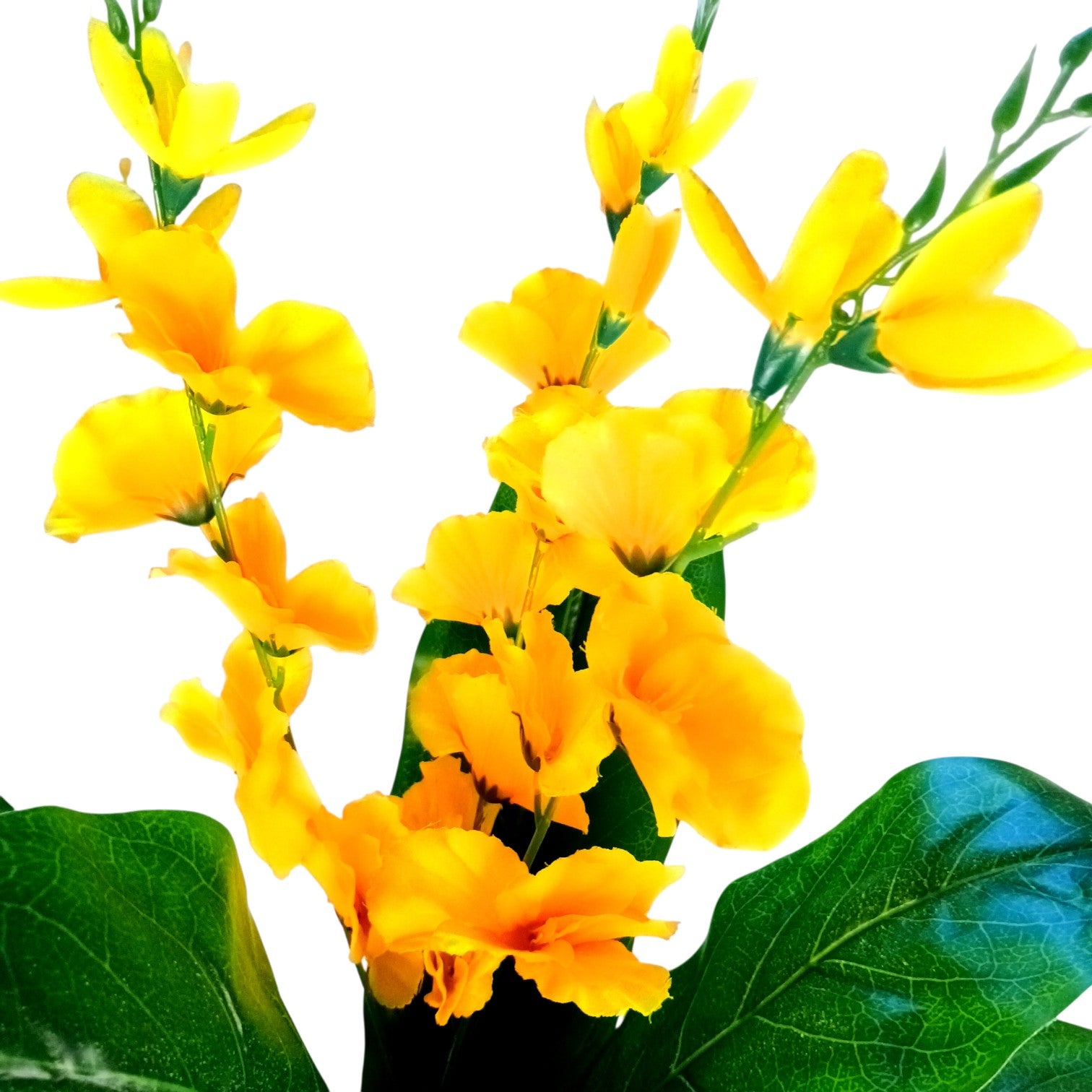 Artificial Leaf Tree with Flowers | Faux Leaf Vine Plant | Decorative Green Plant for Home Balcony Living Room Office Indoor | Diwali Decor & Gifting - 45 Inch - Apkamart #Color_Yellow