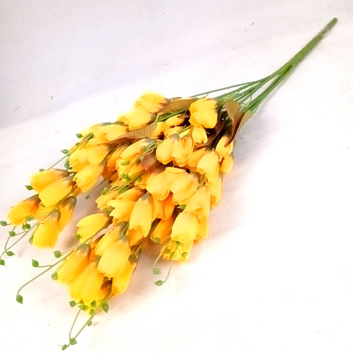 Artificial Flower Tulips Bouquet | Faux Flowers Bunch - for Table Vase, Pot, Home Decor, Living Room, Side Table Centerpiece - 27 Inch - Apkamart #Colour_Yellow