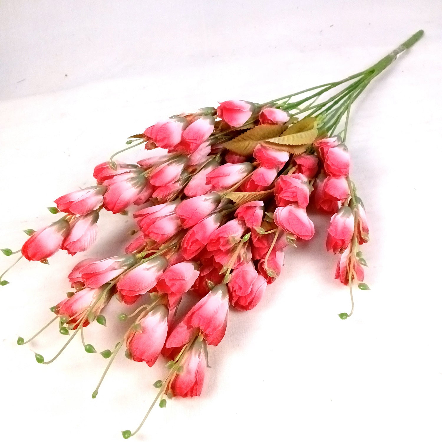 Artificial Flowers | Faux Tulips Flowers Bunch - for Home Decor, Office Corner, Living Room, Side Table, Centerpiece - 27 Inch - Apkamart #Colour_Pink
