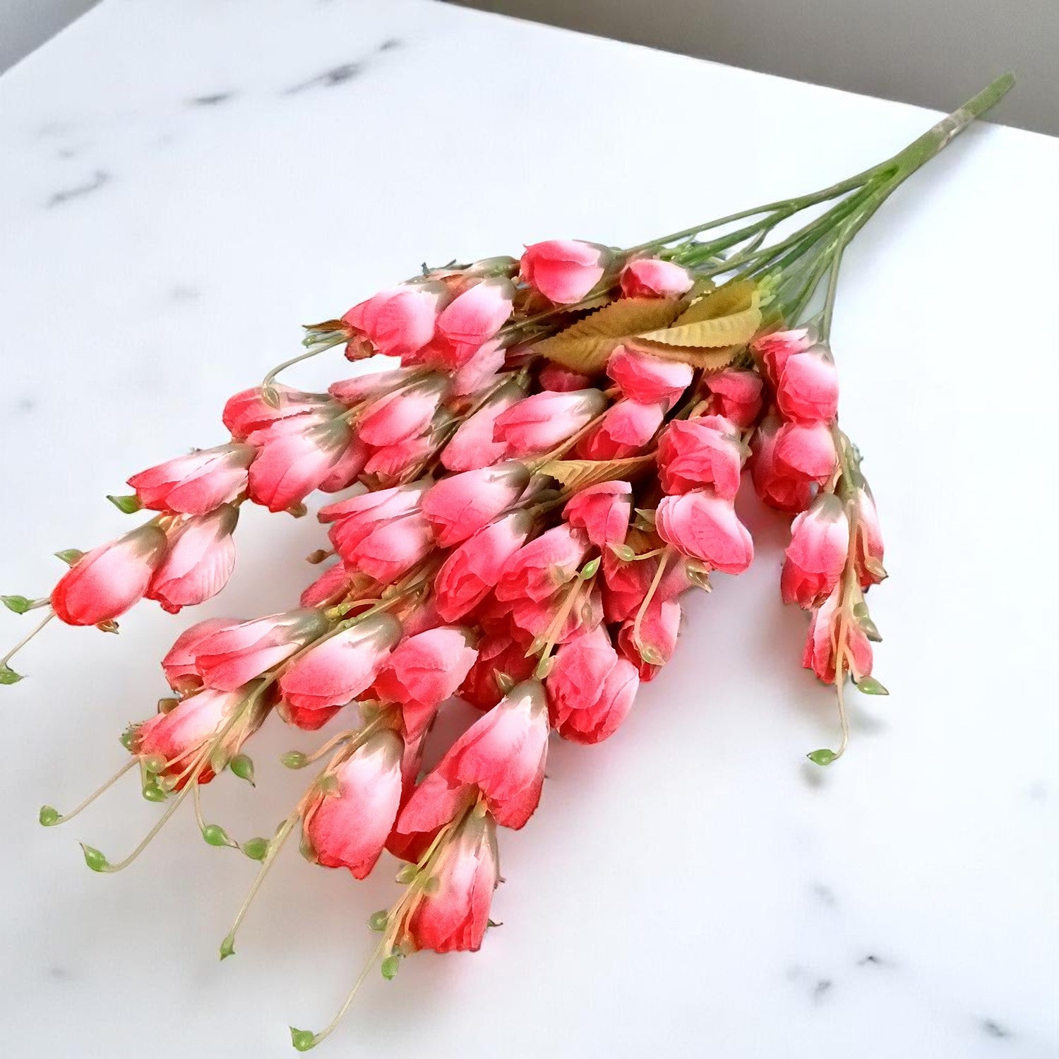 Artificial Flowers | Faux Tulips Flowers Bunch - for Home Decor, Office Corner, Living Room, Side Table, Centerpiece - 27 Inch - Apkamart #Colour_Pink