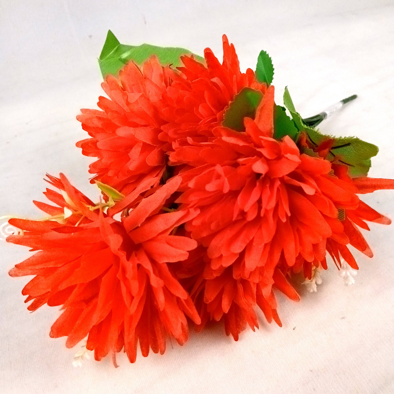 Artificial Flowers Dahlia Bunches for Vase Pot | Faux Flowers Stick - for Home Decor, Living Room, Wedding & Party Decoration  (Vase Not Included) - 15 Inch - Apkamart #Colour_Red