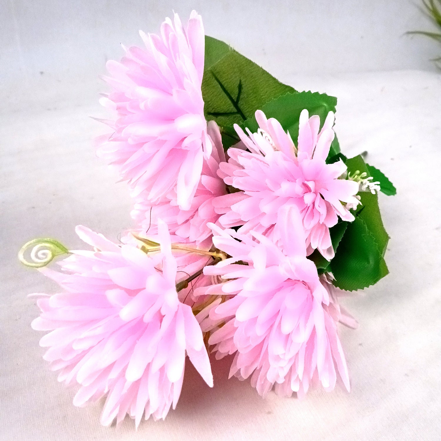 Artificial Flowers Dahlia Bunches for Vase Pot | Faux Flowers Stick - for Home Decor, Living Room, Wedding & Party Decoration  (Vase Not Included) - 15 Inch - Apkamart #Colour_Pink