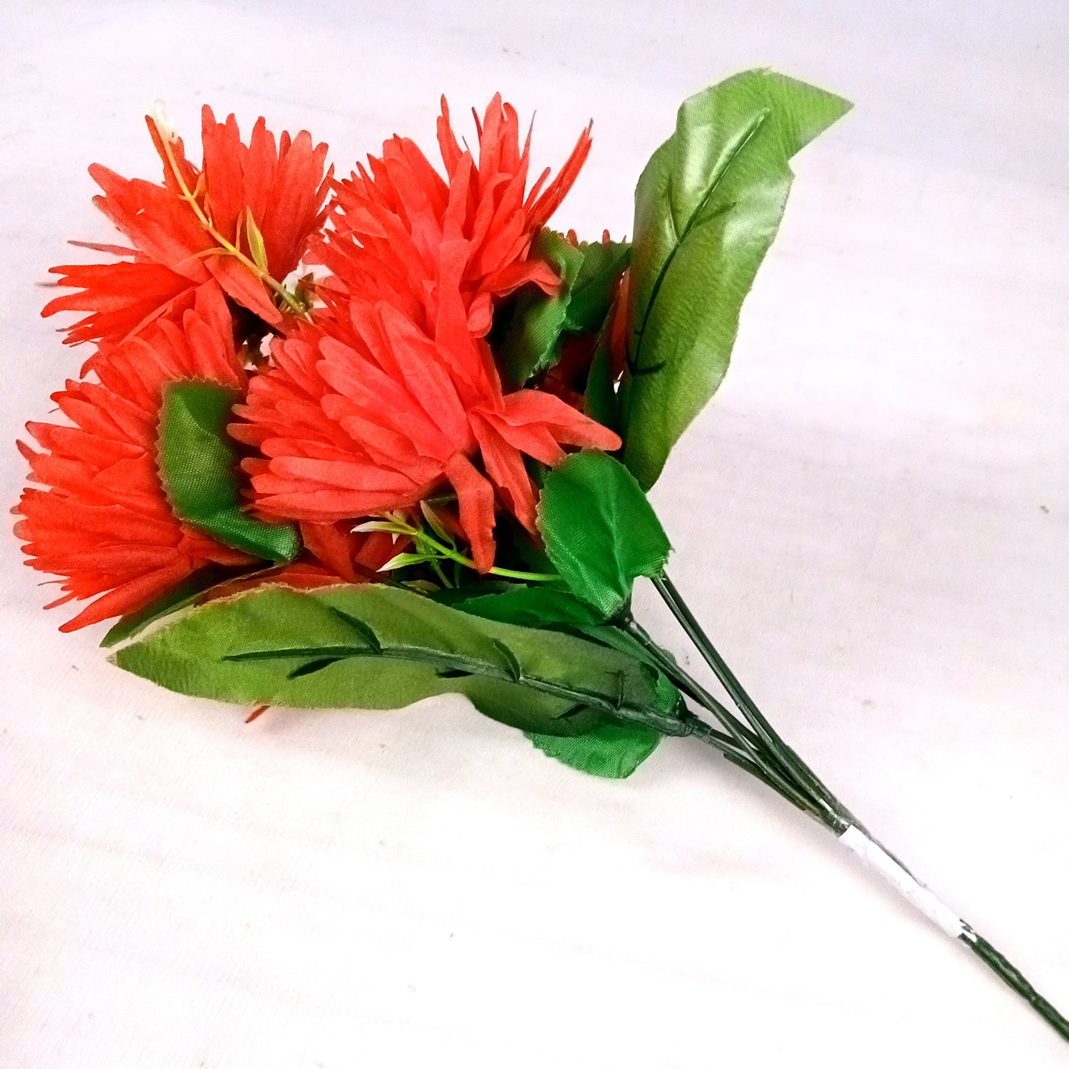 Artificial Flowers Dahlia Bunches for Vase Pot | Faux Flowers Stick - for Home Decor, Living Room, Wedding & Party Decoration  (Vase Not Included) - 15 Inch - Apkamart #Colour_Red