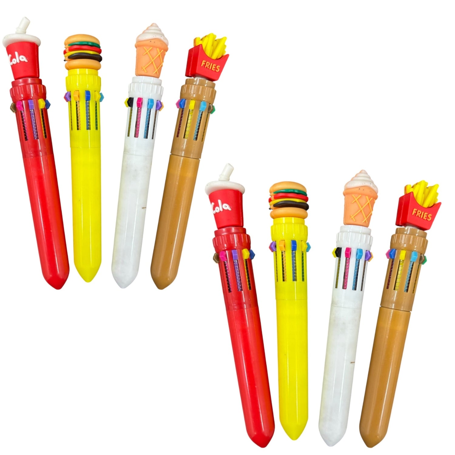 4 in 1 Mini Multicolor Ballpoint Pen | Push Button Pen for Students, Kids, Girls, Boys, School, Drawing, Birthday Gift & Return Gifts | Pack of 2 - Apkamart #Style_Pack Of 8