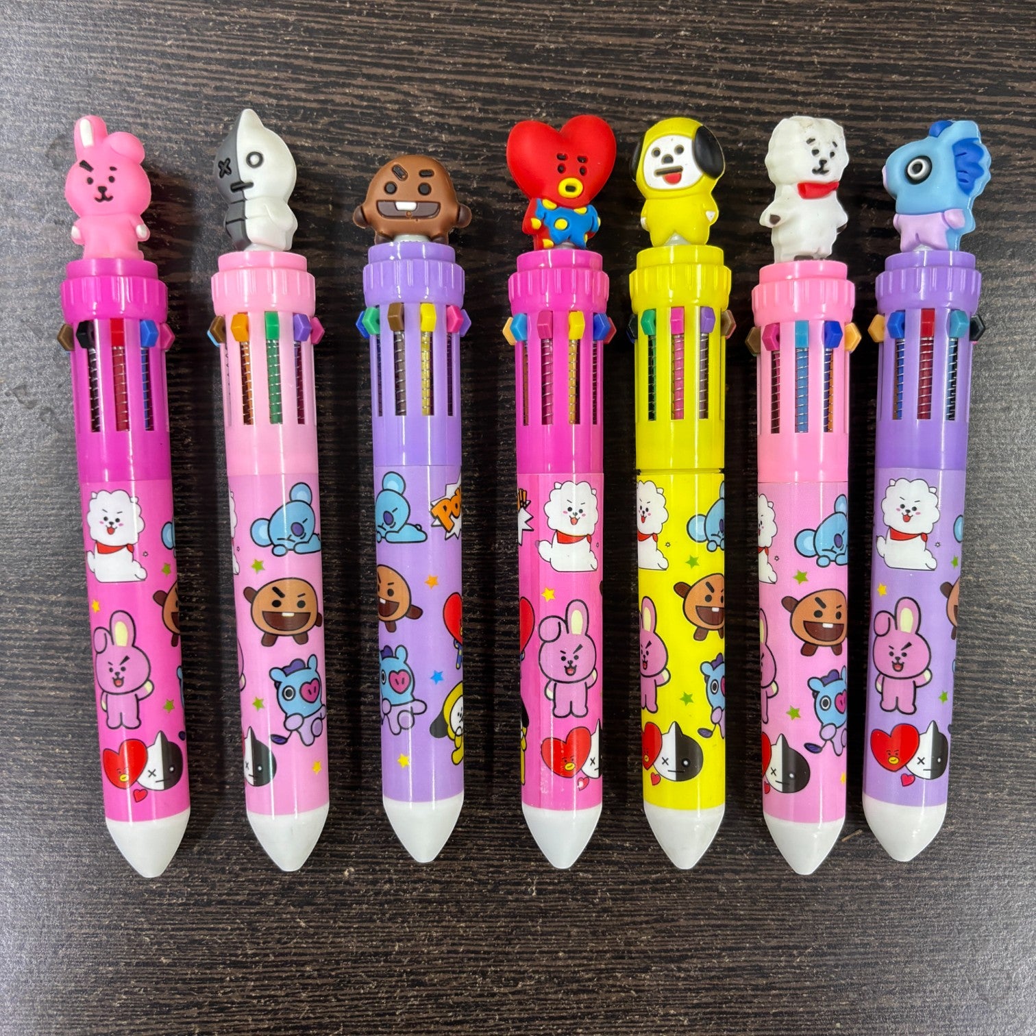Cool & Stylish 10-in-1 Multi Color Ballpoint pen - for Kids | Animal & Heart design on top |design ballpoint pen, creative pen | Best for Gift & Return Gift