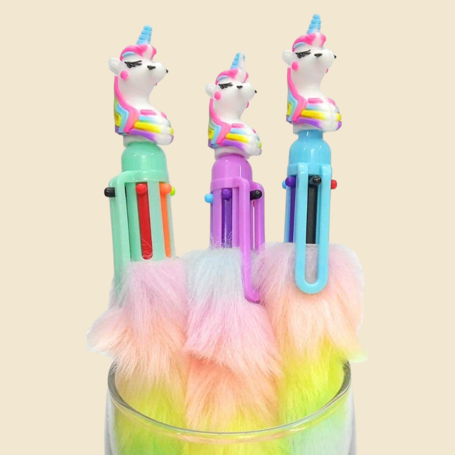 Pen Unicorn Fur Design | Ballpoint Pen Feather Design - for Students, Kids, Girls, Boys, School, Drawing, Birthday Gift & Return Gifts