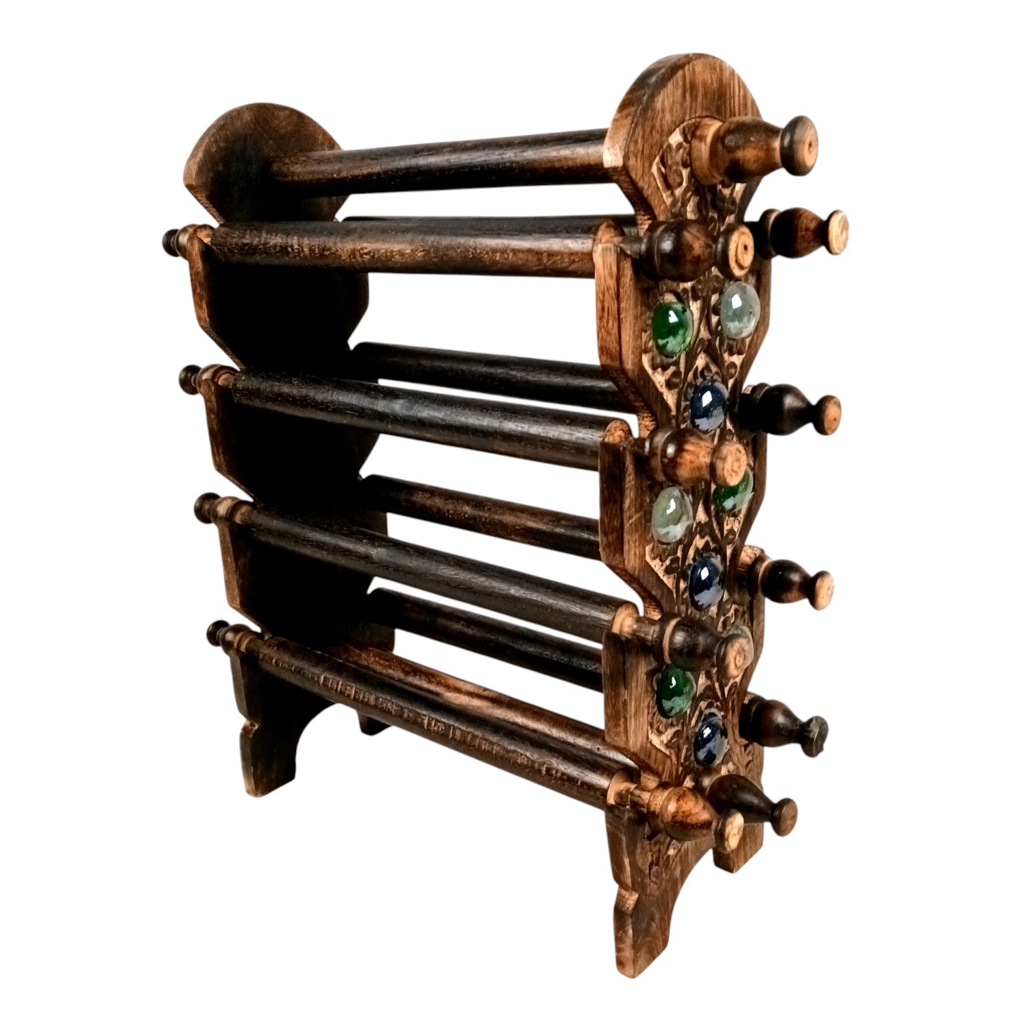 Wooden Bangle Stand | Bangle & Bracelet Organizer - 8 Rod - 15 Inch - Apkamart