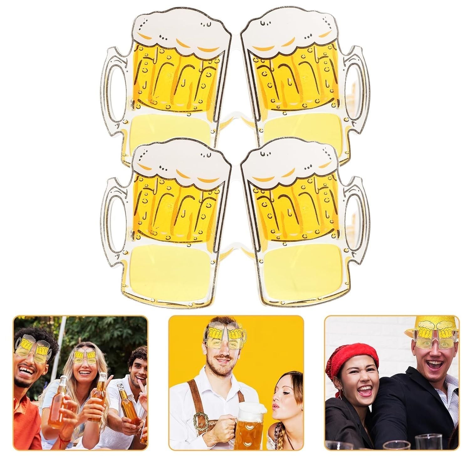 Party Beer Mug Eyeglasses Fun Party Eyewear Novelty Party Eyeglasses for Adults Cool Eyeglasses for Birthday Halloween Bar Events - Apkamart #Style_Pack Of 1