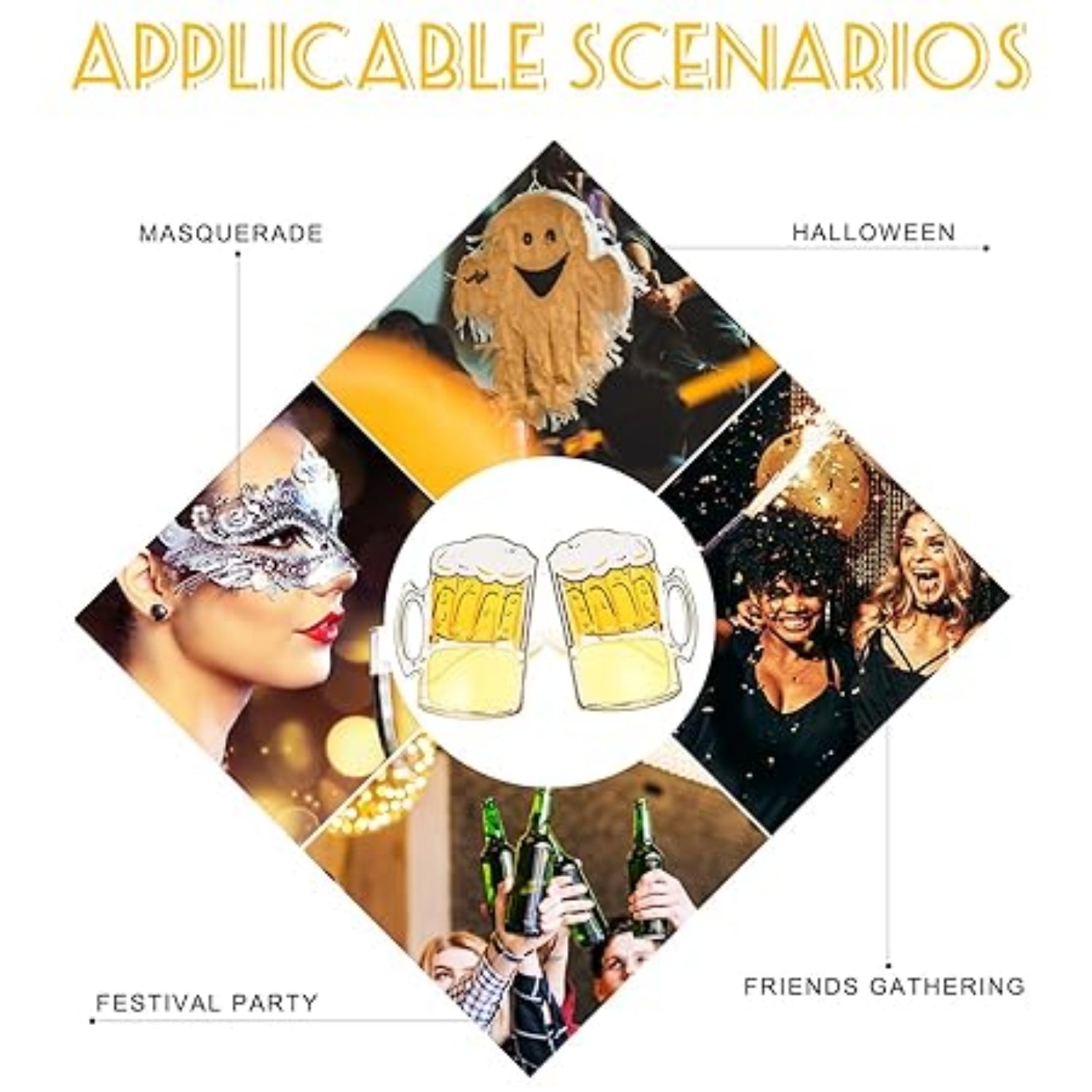 Party Beer Mug Eyeglasses Fun Party Eyewear Novelty Party Eyeglasses for Adults Cool Eyeglasses for Birthday Halloween Bar Events