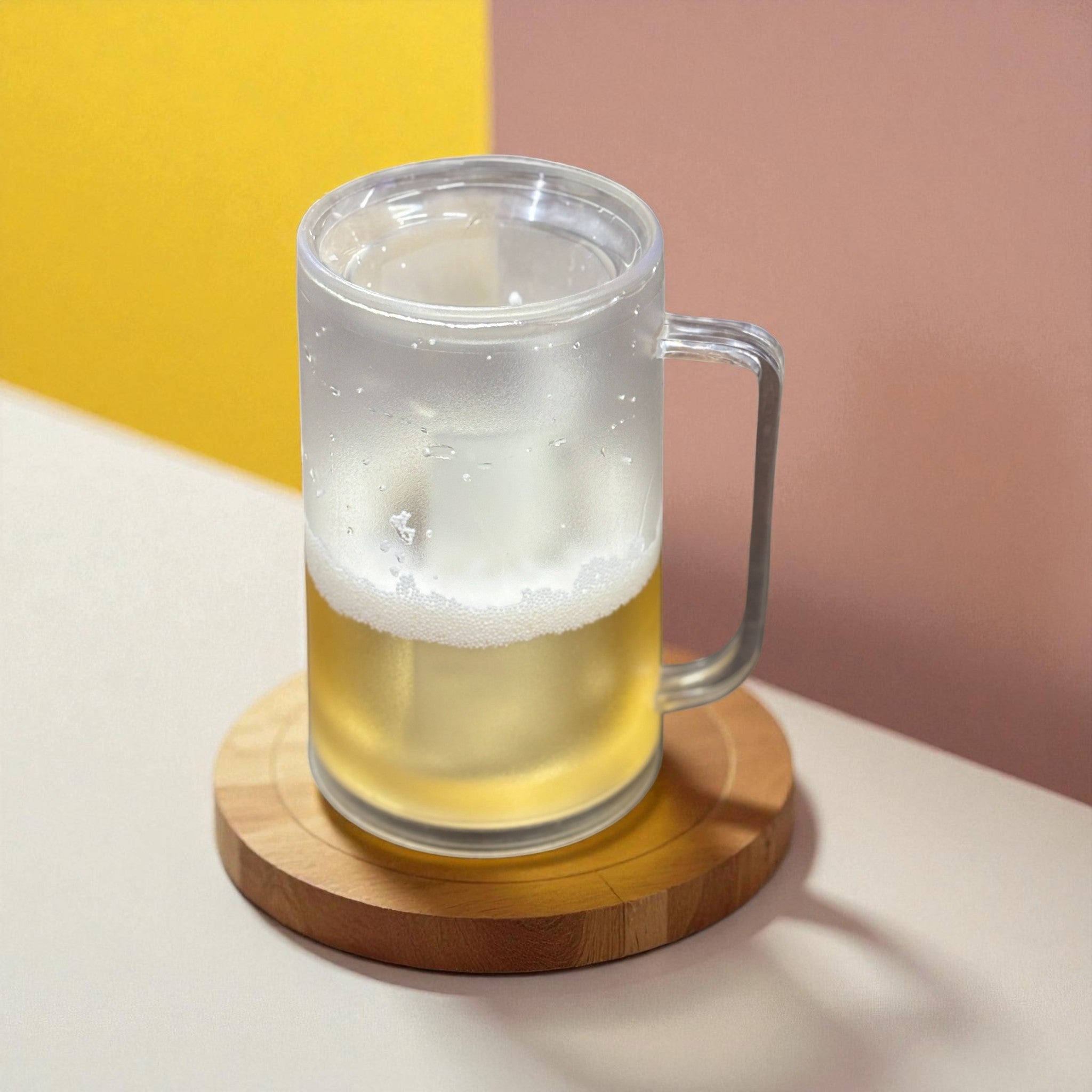 Beer Mug | Double Wall Insulated Gel Plastic Pint Glass | Freezable Mug for Chilled Beer, Juice & Drinks – Keeps Beverage Cold Longer - 350ml - Apkamart