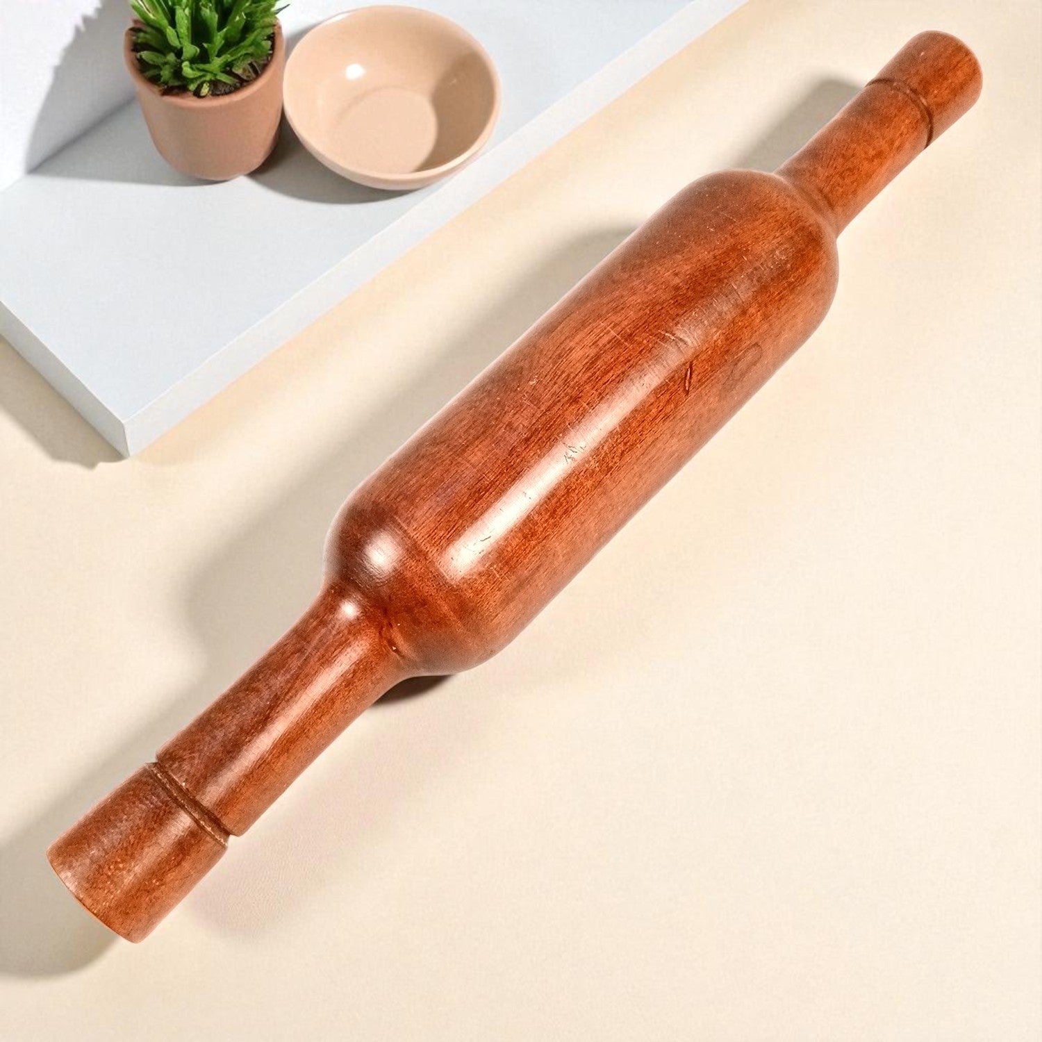 Sheesham Wood Belan | Rolling Pin | Roti Belan | Chapati Roller | Latna Thick Size | Belna for Making Roti, Paratha, Puri, Papad - for Home & Kitchen - 12 Inch - Apkamart