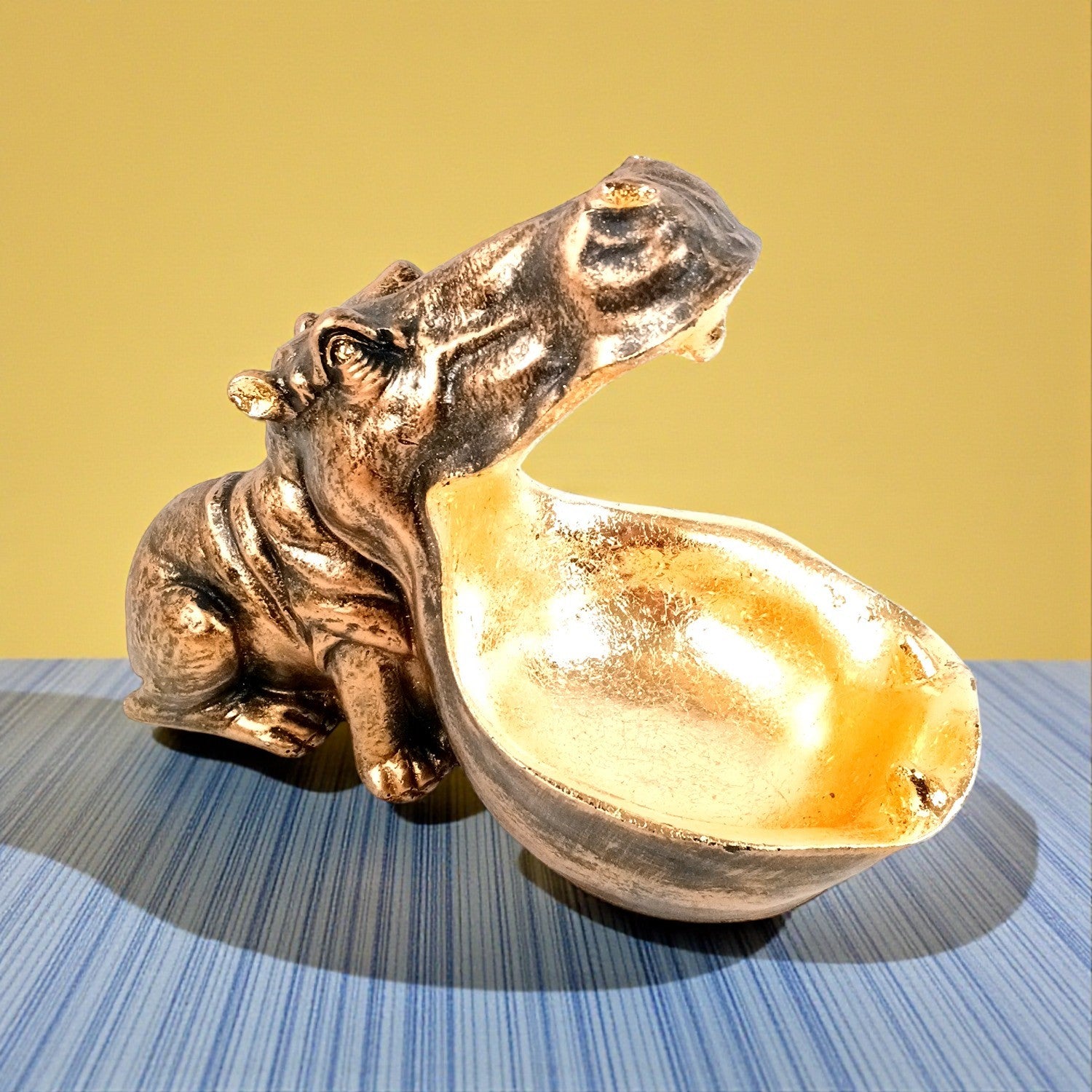 Big Mouth Hippopotamus Statue | Hippo Showpiece for Vastu & Home Décor | Decorative Animal Figurine for Living Room, Office Table & Gifting - 10 Inch - Apkamart