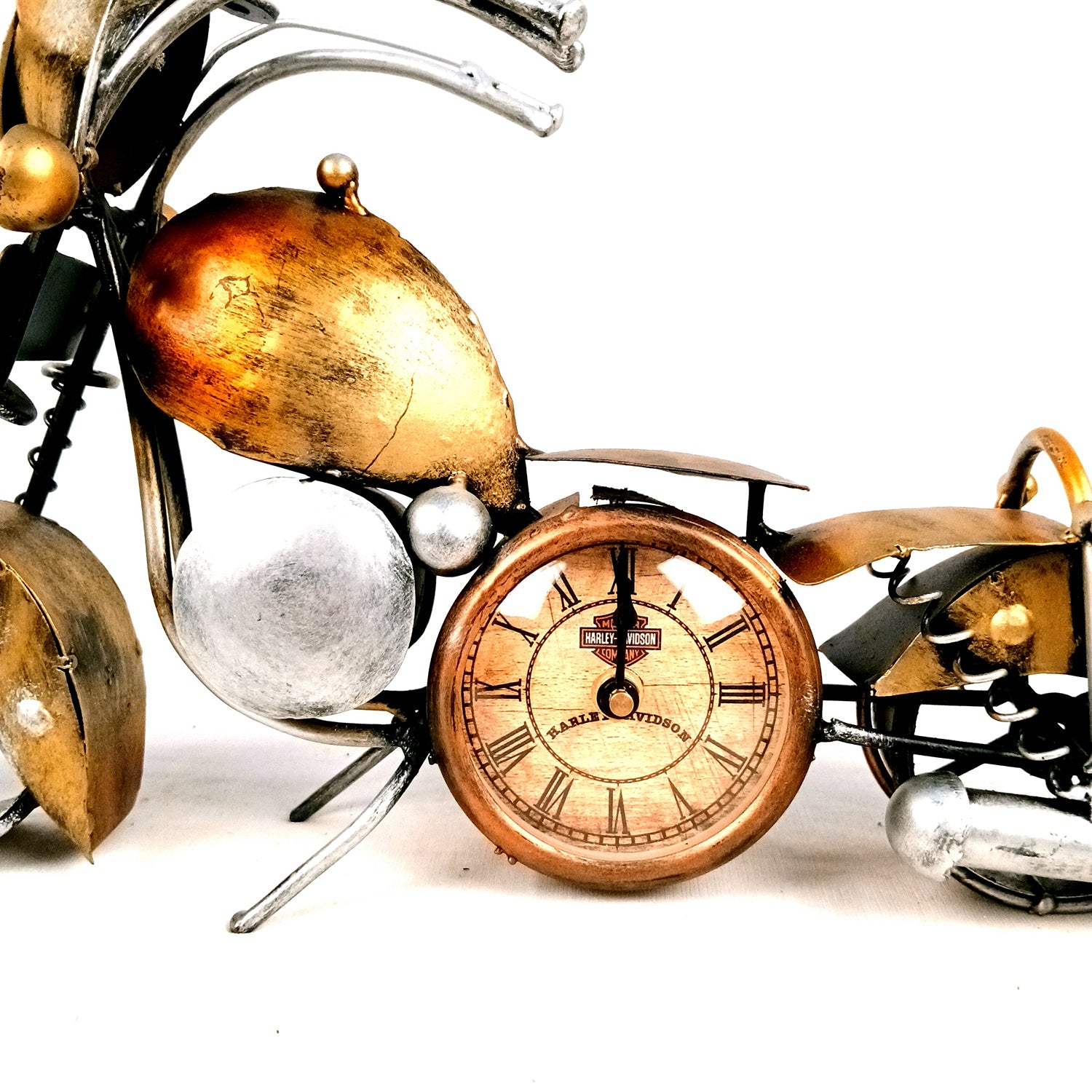 Table Clock - Bike Design | Bullet Bike Desk Clock/Motor Cycle Showpiece - for Home, Living Room, Study Table, Desk, Office Decor & Gifts - 14 Inch - Apkamart