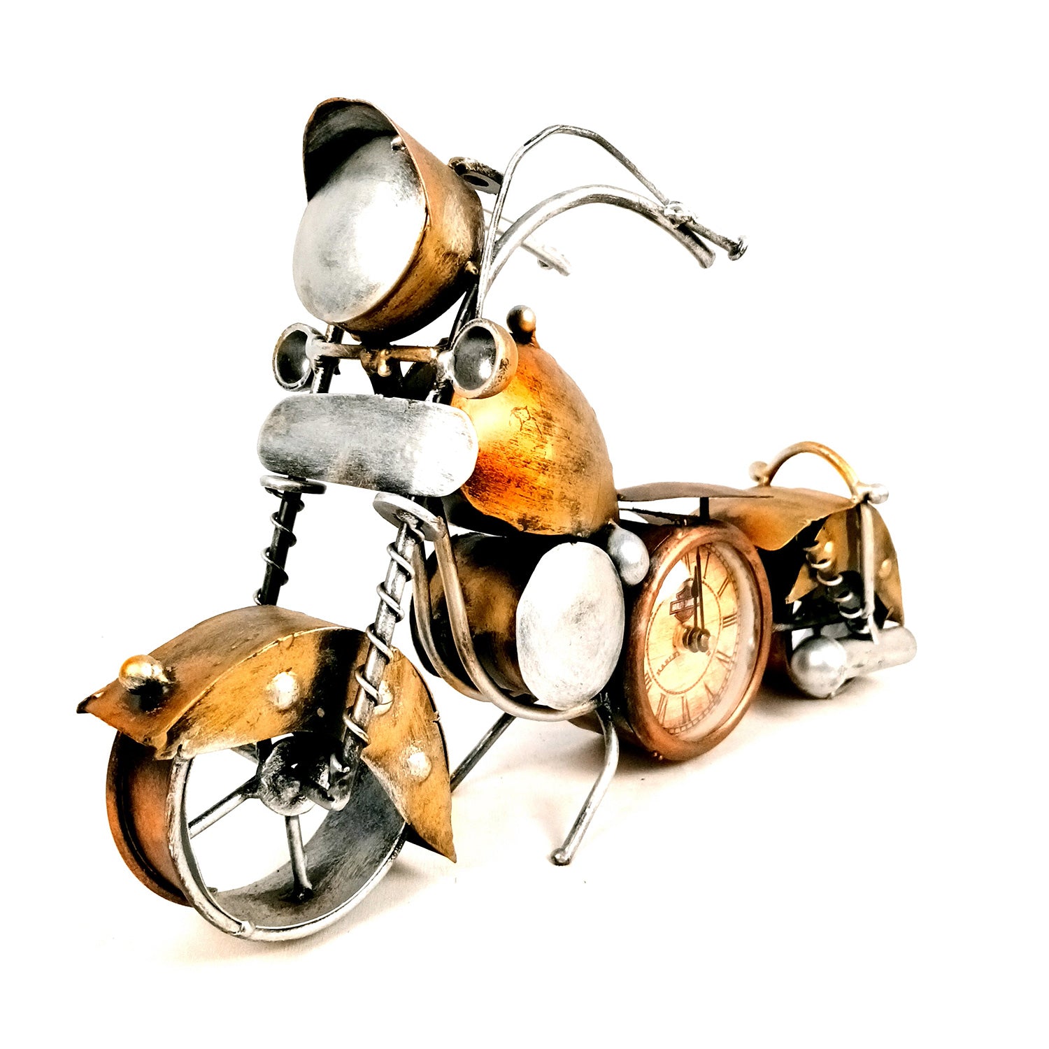 Table Clock - Bike Design | Bullet Bike Desk Clock/Motor Cycle Showpiece - for Home, Living Room, Study Table, Desk, Office Decor & Gifts - 14 Inch - Apkamart