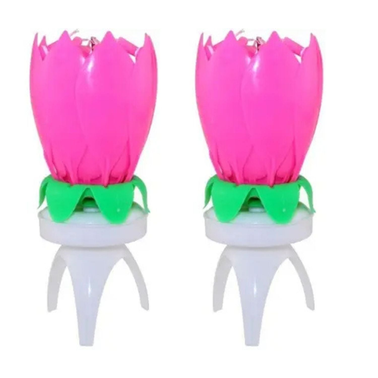 Lotus Design Birthday Candle for Cake Decoration | Decorative Birthday Candle for Kids Birthday Parties, Home Celebrations & Special Occasions - 5 Inch - Apkamart #Style_Pack Of 2