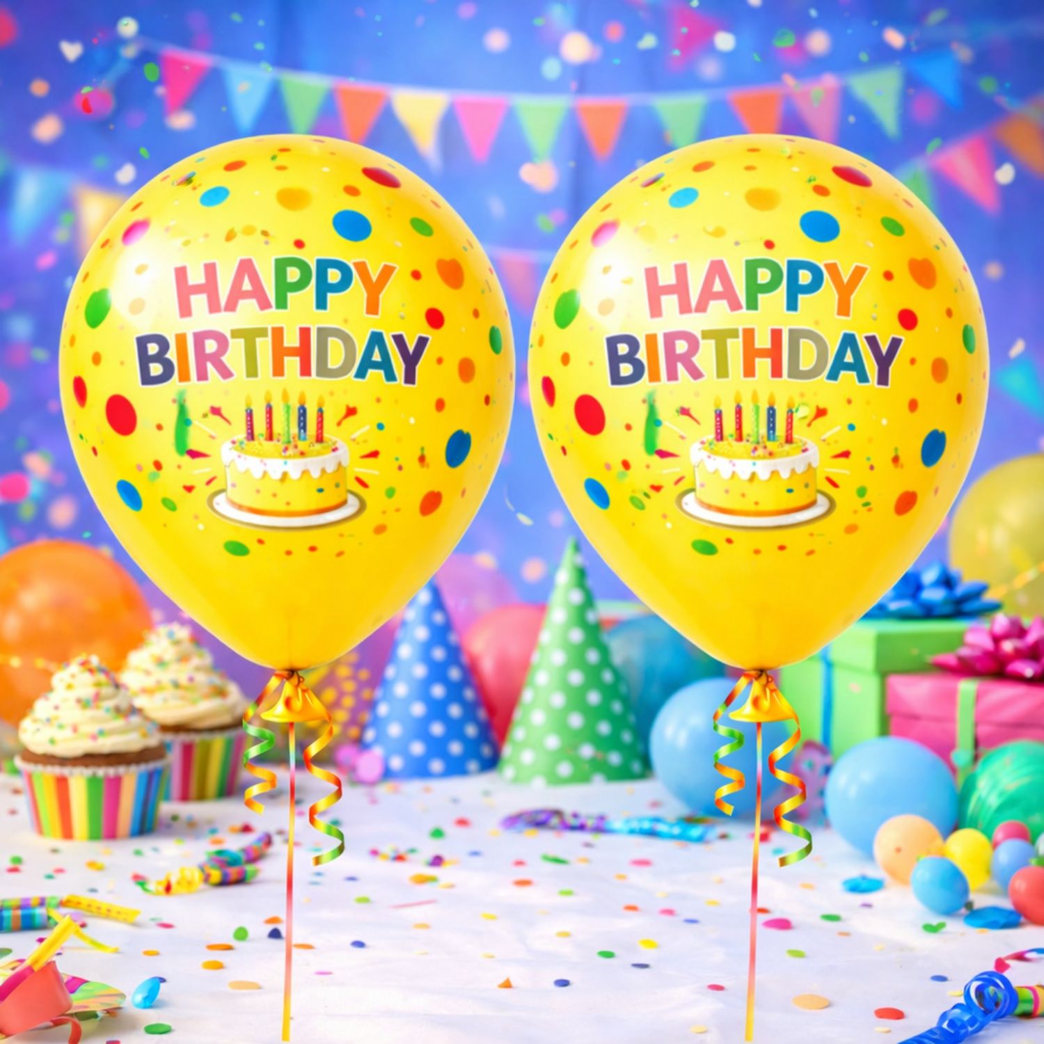 Birthday Balloons Happy Birthday Balloons | Party Balloons | Balloons for Kids Colorful Birthday Decorations for Home School Events - (Pack Of 2) - Apkamart #Style_Pack Of 2