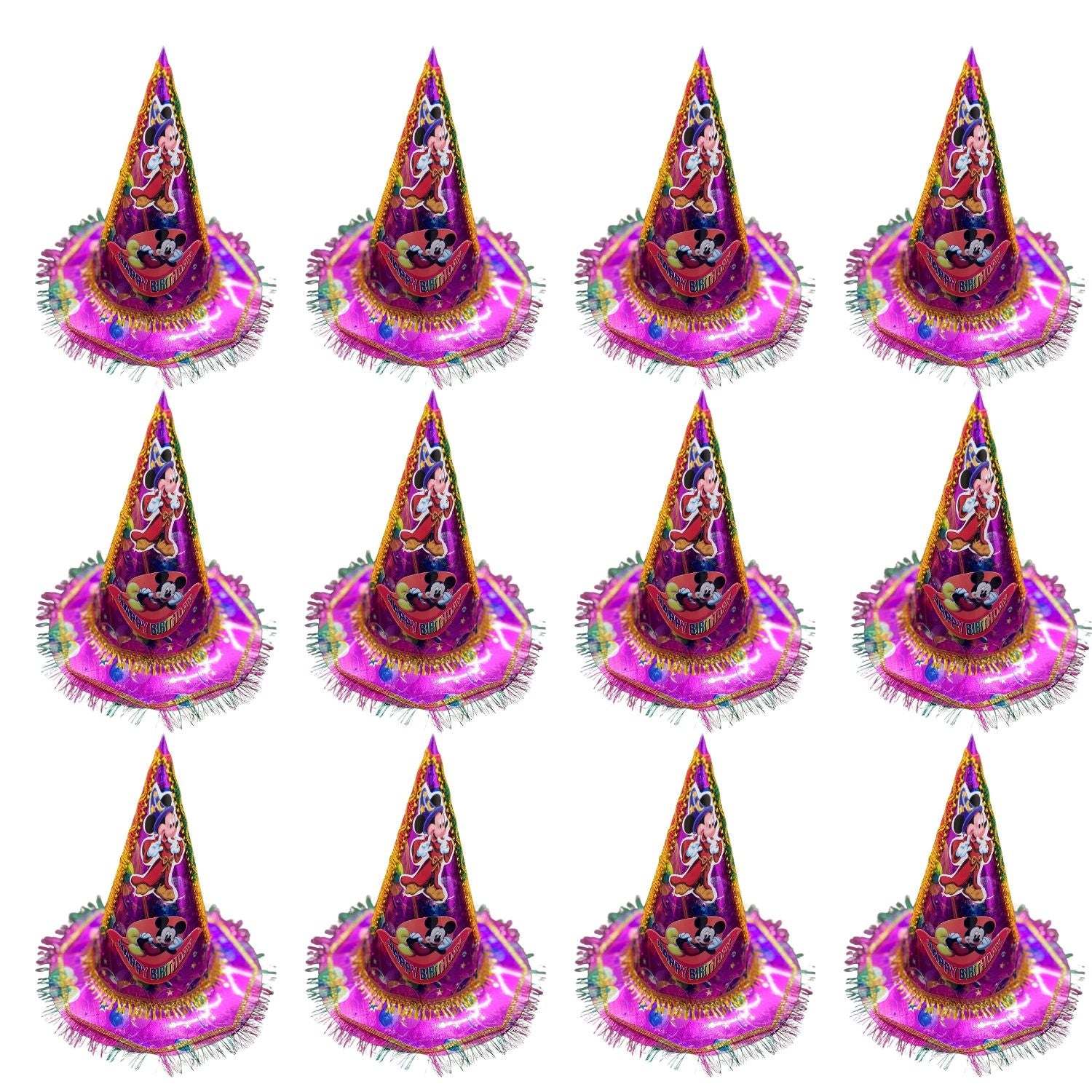 Birthday Caps for Kids | Happy Birthday Party Caps for Kids | Colorful Birthday Cap for Kids Celebration | Birtday Party Caps for Home & School Parties - Apkamart #Style_Pack Of 12