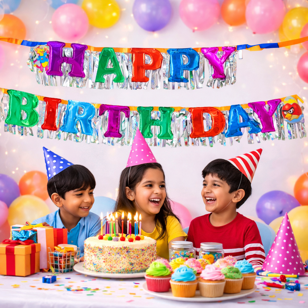 Happy Birthday Banner for Kids Birthday Party Decoration Colorful Birthday Banner for Home School Events Classroom & Party Supplies