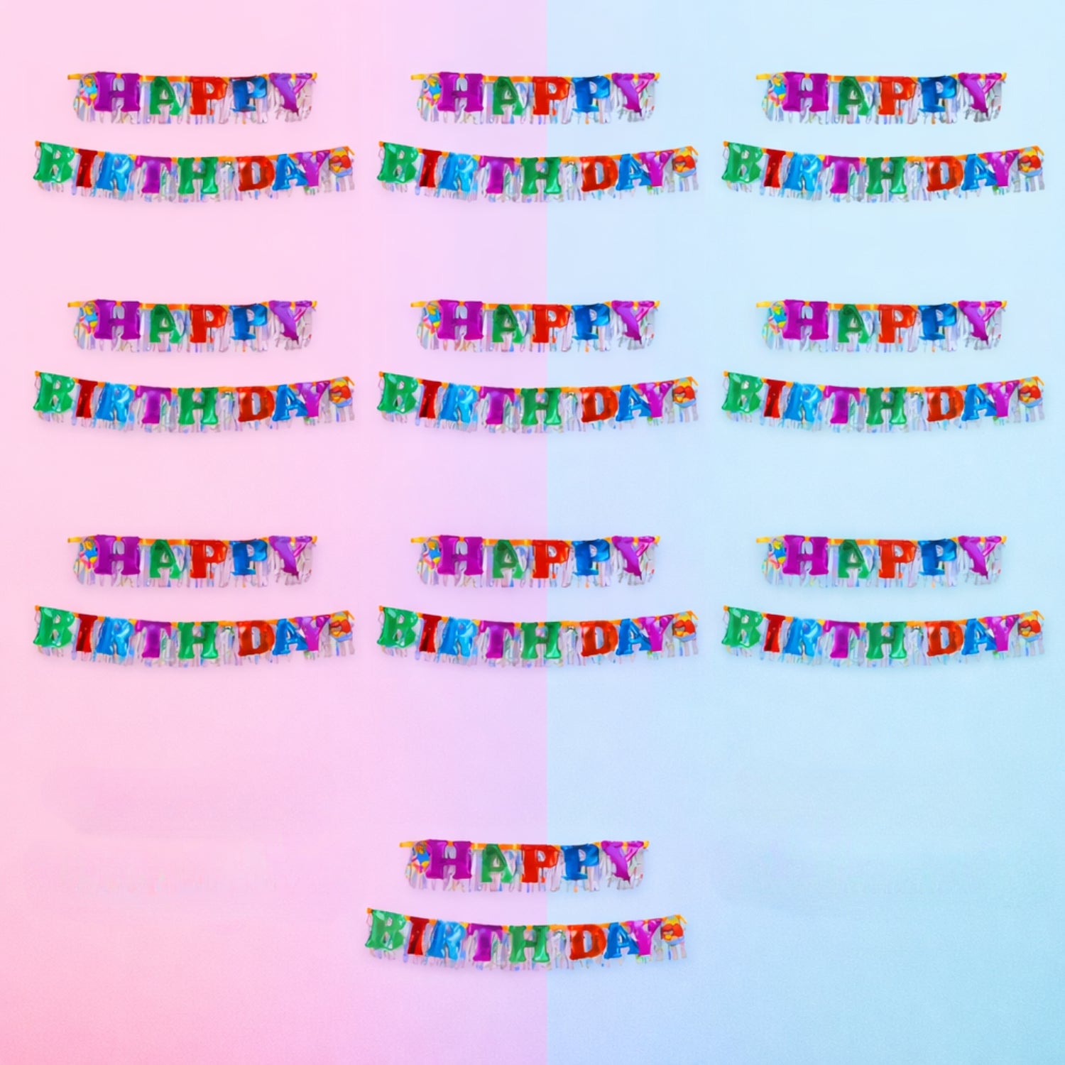 Happy Birthday Banner for Kids Birthday Party Decoration Colorful Birthday Banner for Home School Events Classroom & Party Supplies - Apkamart #Style_Pack Of 10