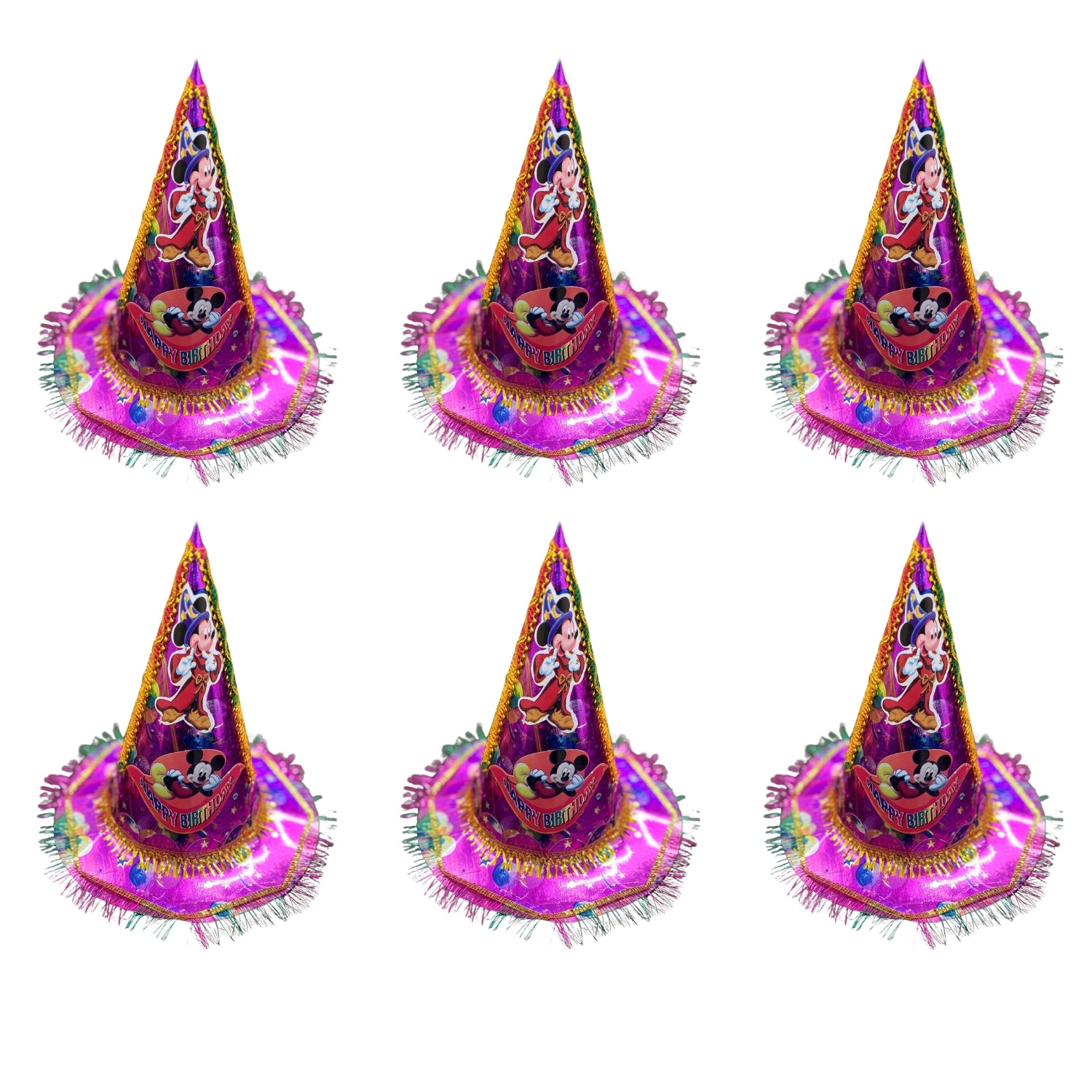 Birthday Caps for Kids | Happy Birthday Party Caps for Kids | Colorful Birthday Cap for Kids Celebration | Birtday Party Caps for Home & School Parties - Apkamart #Style_Pack Of 6