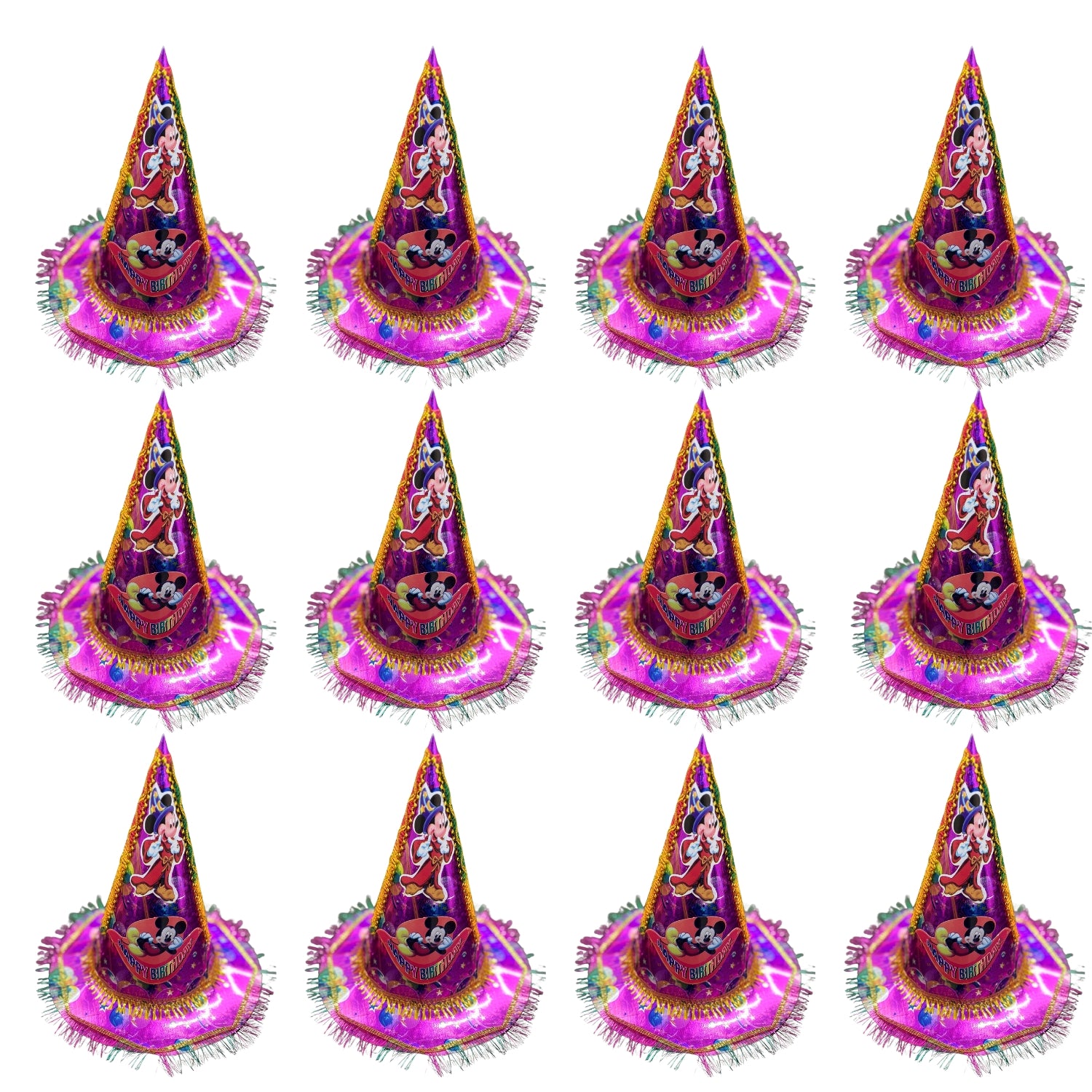 Birthday Caps for Kids | Happy Birthday Party Caps for Kids | Colorful Birthday Cap for Kids Celebration | Birtday Party Caps for Home & School Parties - Apkamart #Style_Pack Of 12