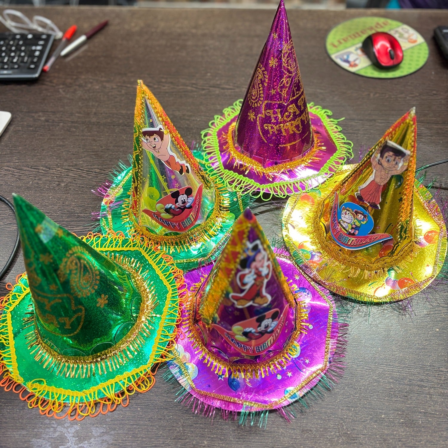 Birthday Caps for Kids | Happy Birthday Party Caps for Kids | Colorful Birthday Cap for Kids Celebration | Birtday Party Caps for Home & School Parties