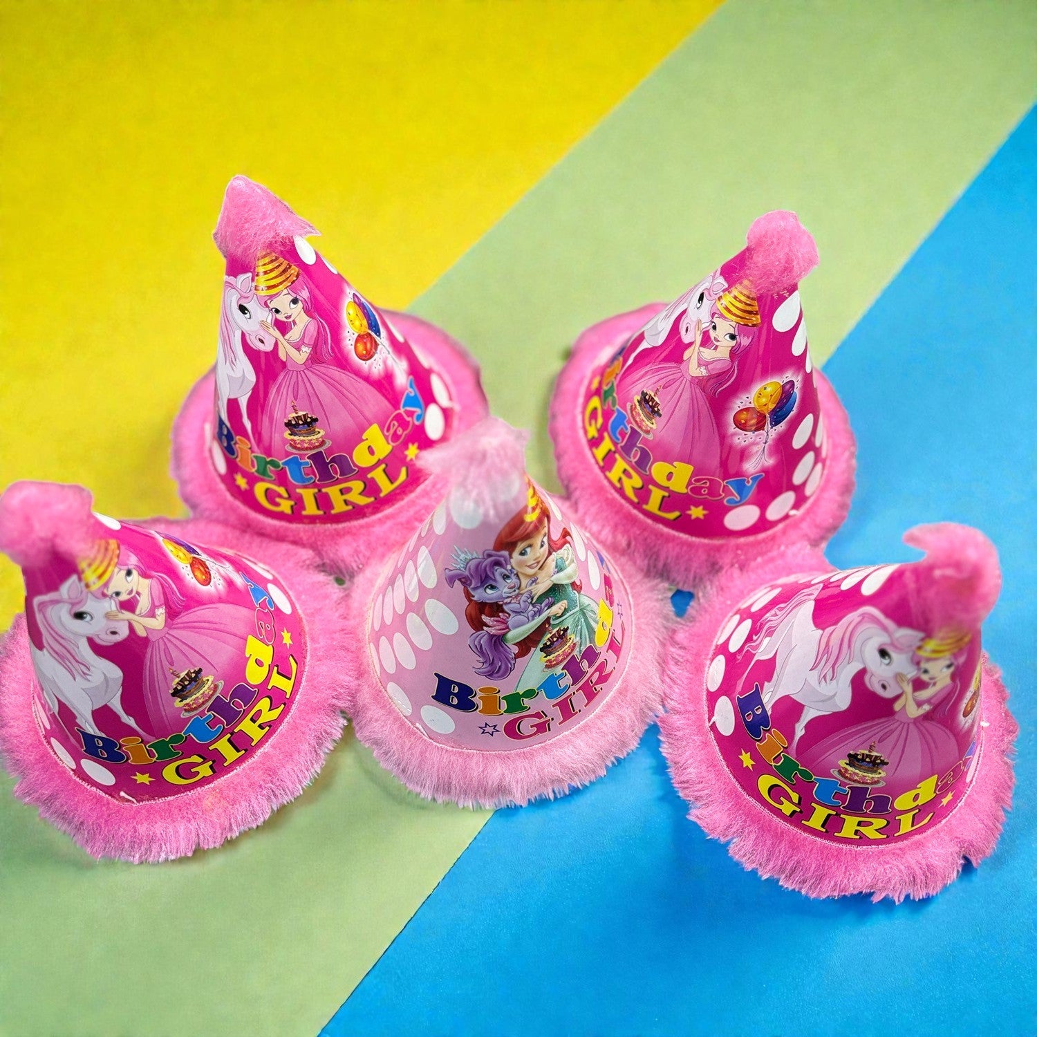 Birthday Caps for Girls | Happy Birthday Party Caps for Kids | Colorful Birthday Cap for Kids Celebration | Birtday Party Caps for Home & School Parties