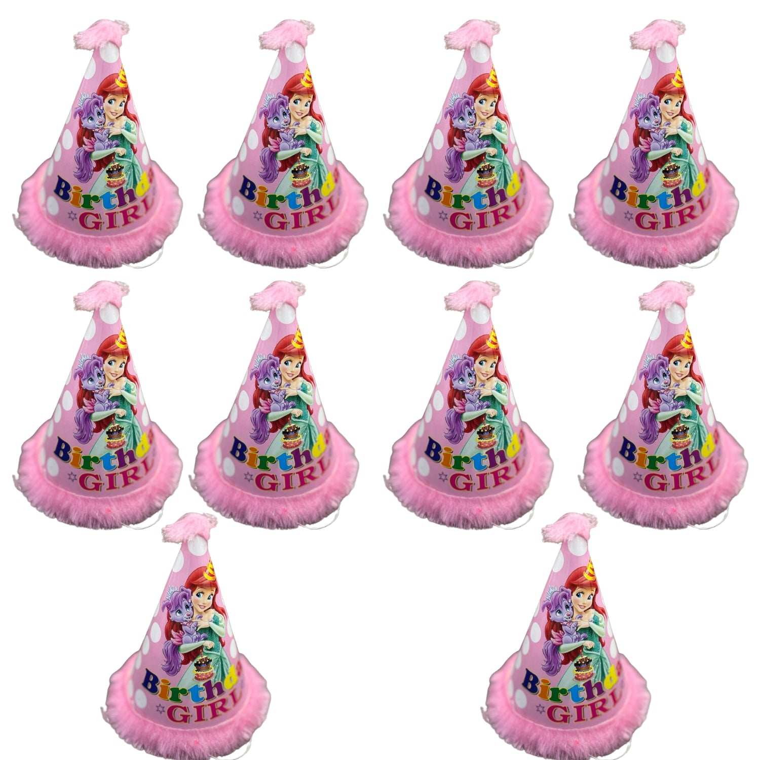 Birthday Caps for Girls | Happy Birthday Party Caps for Kids | Colorful Birthday Cap for Kids Celebration | Birtday Party Caps for Home & School Parties - Apkamart #Style_Pack Of 10