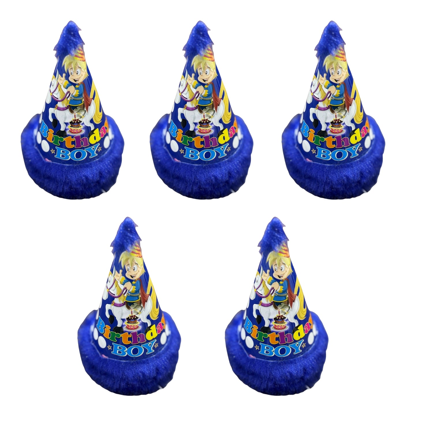 Birthday Caps for Boys | Happy Birthday Party Caps for Kids | Colorful Birthday Cap for Kids Celebration | Birtday Party Caps for Home & School Parties - Apkamart #Style_pack Of 5