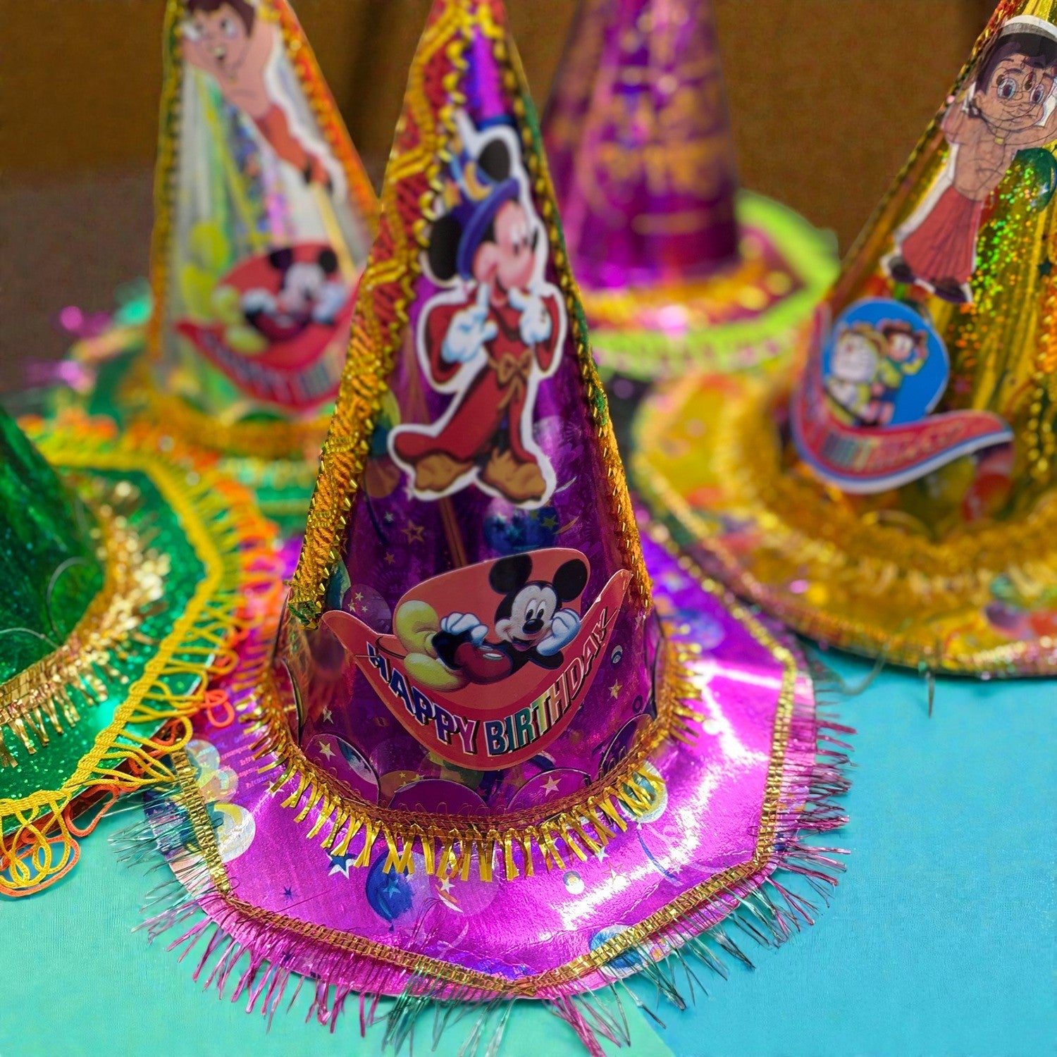 Birthday Caps for Kids | Happy Birthday Party Caps for Kids | Colorful Birthday Cap for Kids Celebration | Birtday Party Caps for Home & School Parties