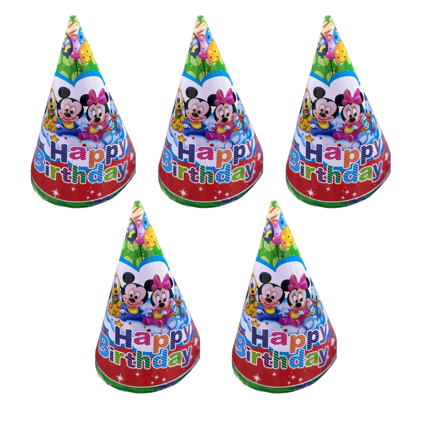 Birthday Caps for Girls | Happy Birthday Party Caps for Kids | Colorful Birthday Party Cap for Kids Celebration | Party Caps for Home & School Parties - Apkamart #Style_Pack Of 5