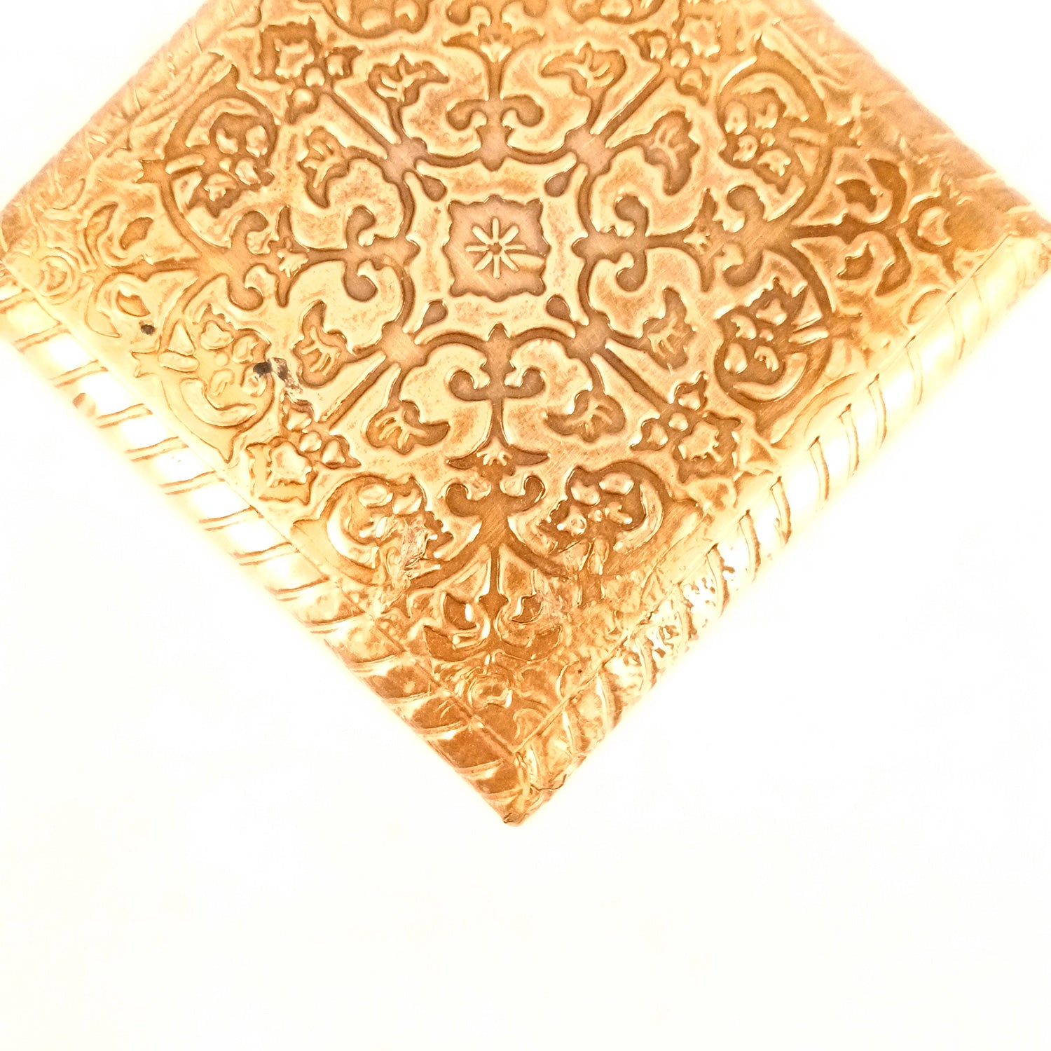 Brass Puja Chowki Bajot | Wooden Pooja Choki | Decorative Patla - For Home, Aasan for God Idol, Temple, Mandir Decor & Gifts - 4 Inch - Apkamart