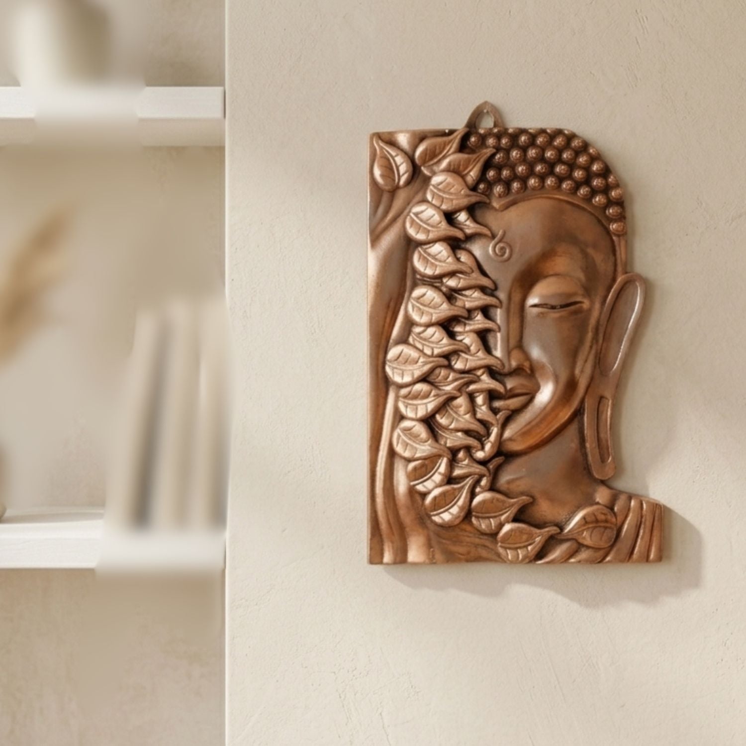 Buddha Copper Wall Hanging Handcrafted Home Decor-Apkamart