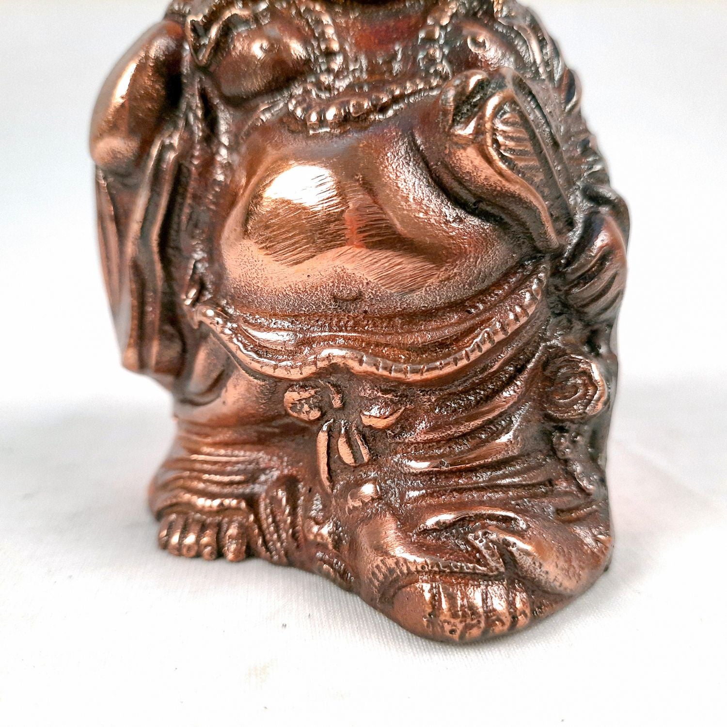 Laughing Buddha With Money Bag Showpiece - For Money, Good Luck, Wealth & Gift- 5 inch-Apkamart