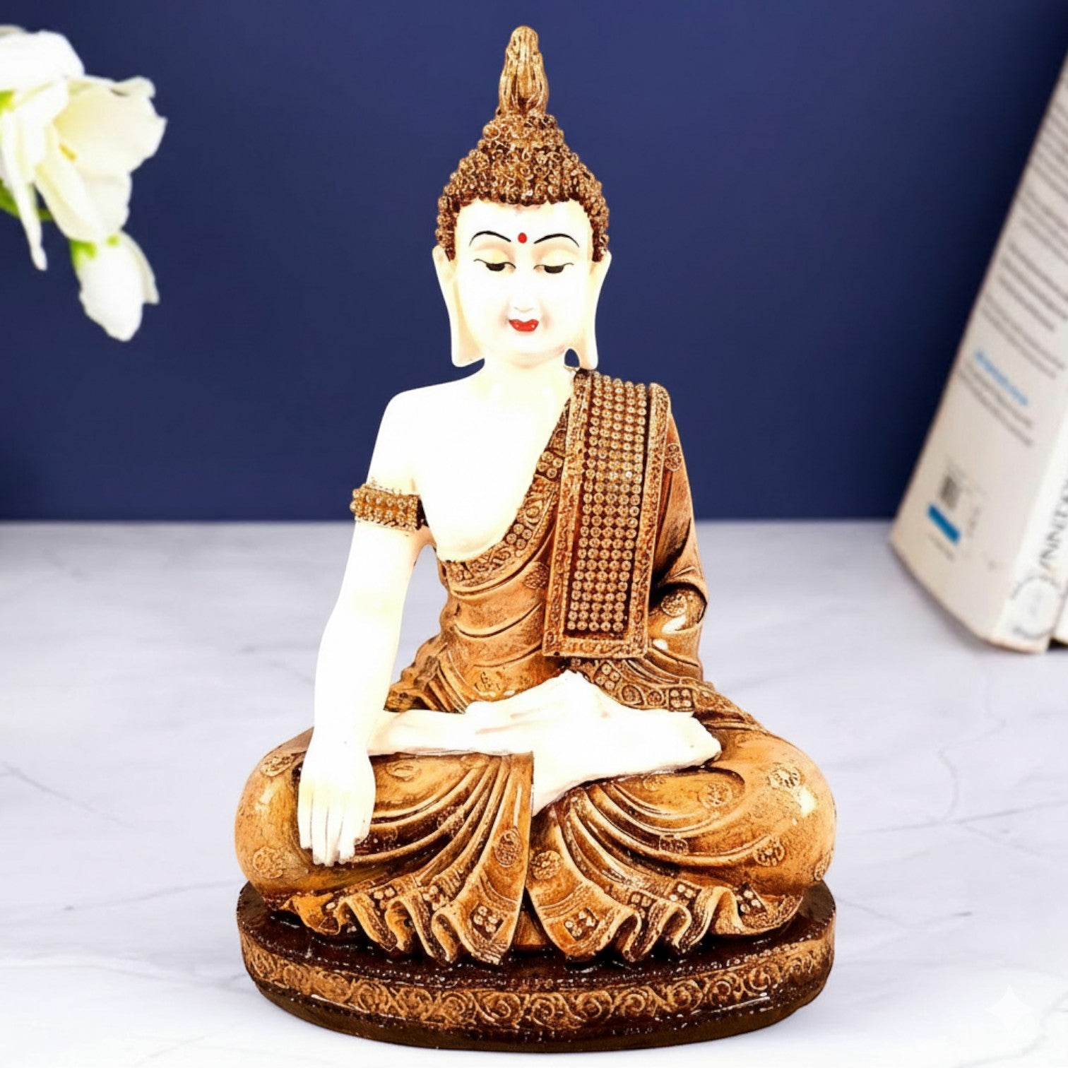 Buddha Meditation Statue | Idol Showpiece - 10 Inch - Apkamart