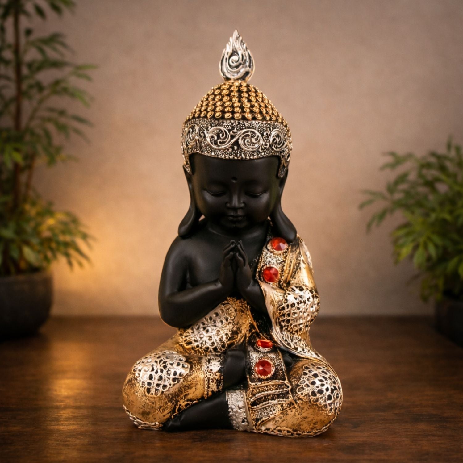 Gautam Buddha Sitting Statue for Home Décor | Peaceful Buddha Idol Showpiece for Living Room, Office, Table & Gifts - 10 Inch - Apkamart