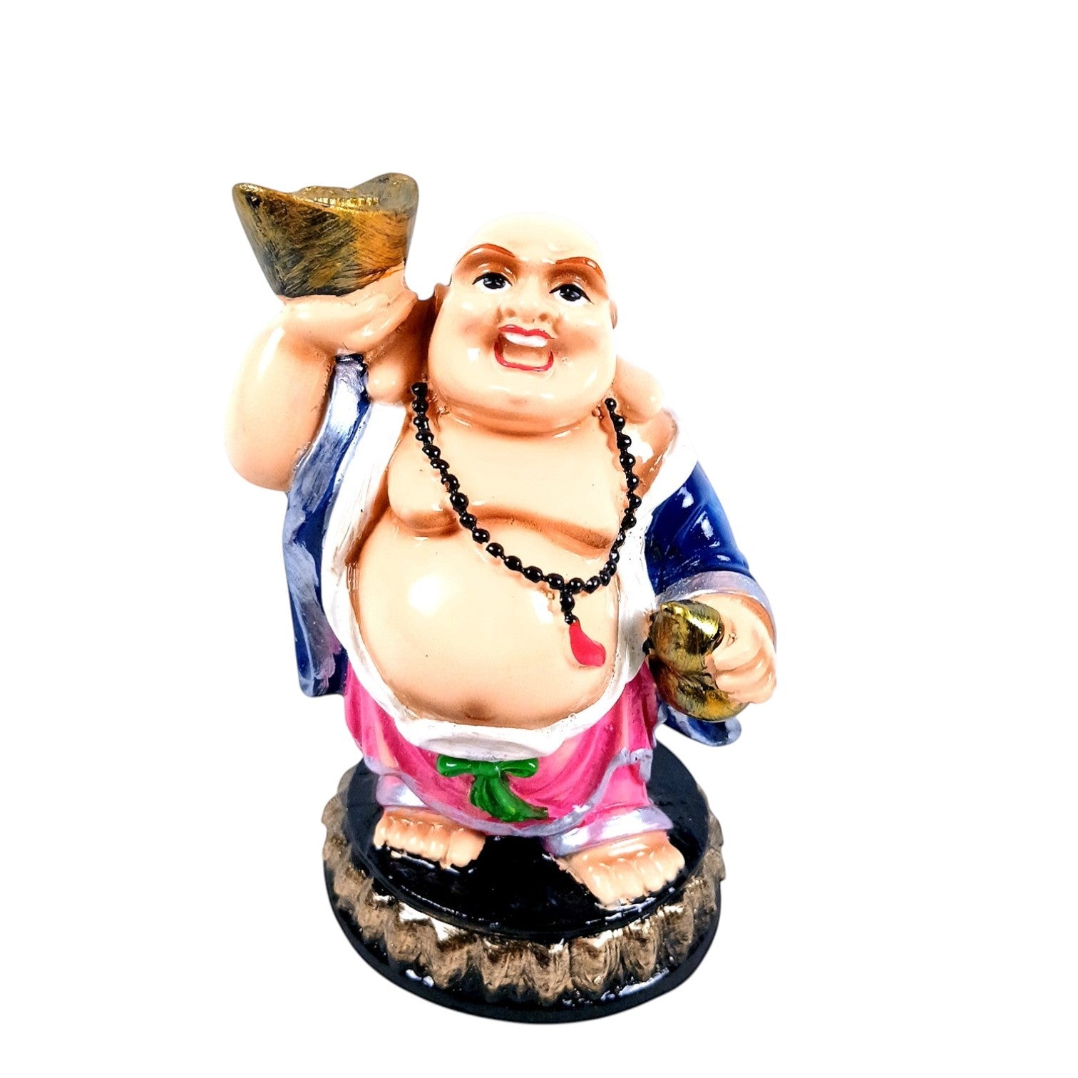 Laughing Buddha Bowl in Hand With Money Bag For Good Luck - 5 Inch - Apkamart