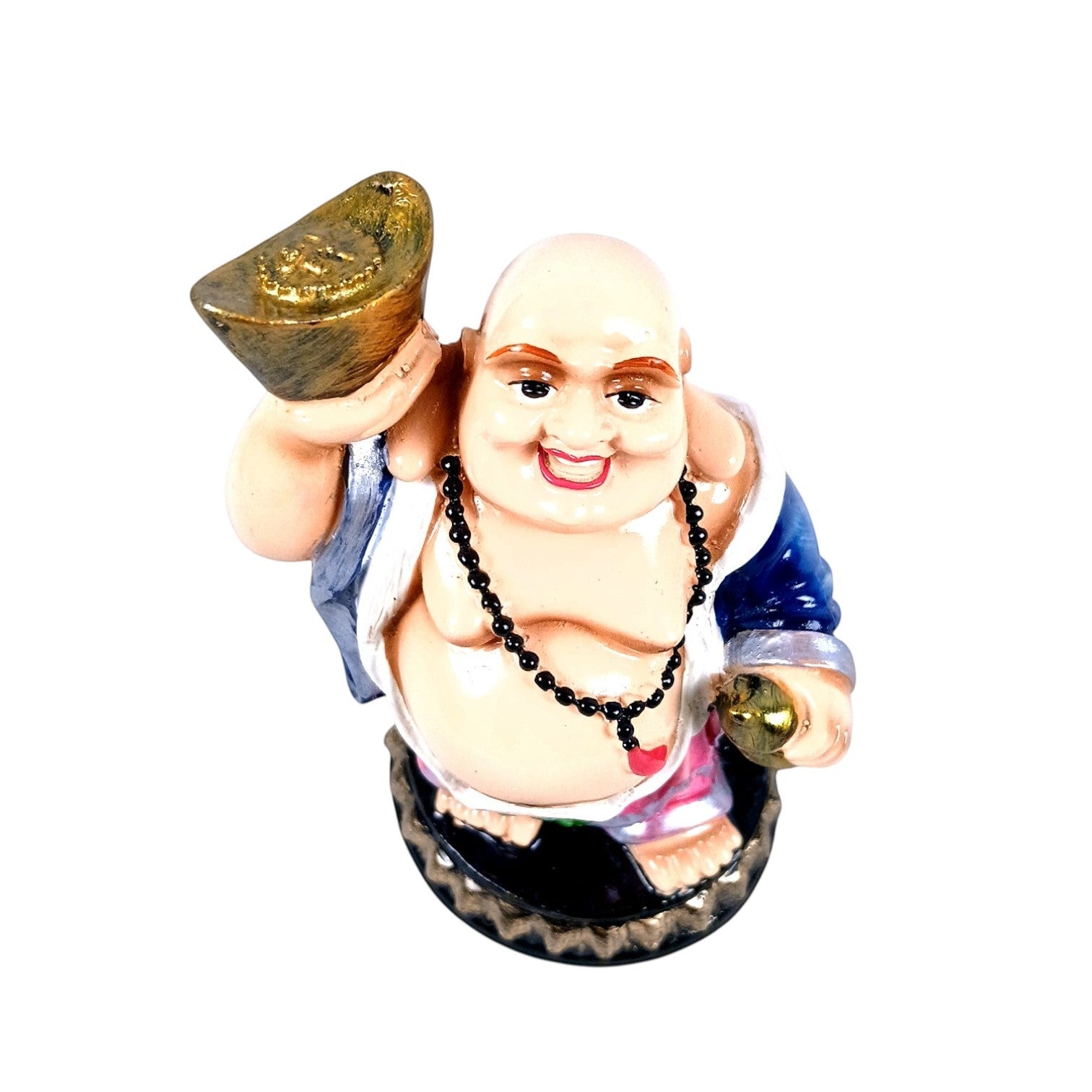 Laughing Buddha Bowl in Hand With Money Bag For Good Luck - 5 Inch - Apkamart