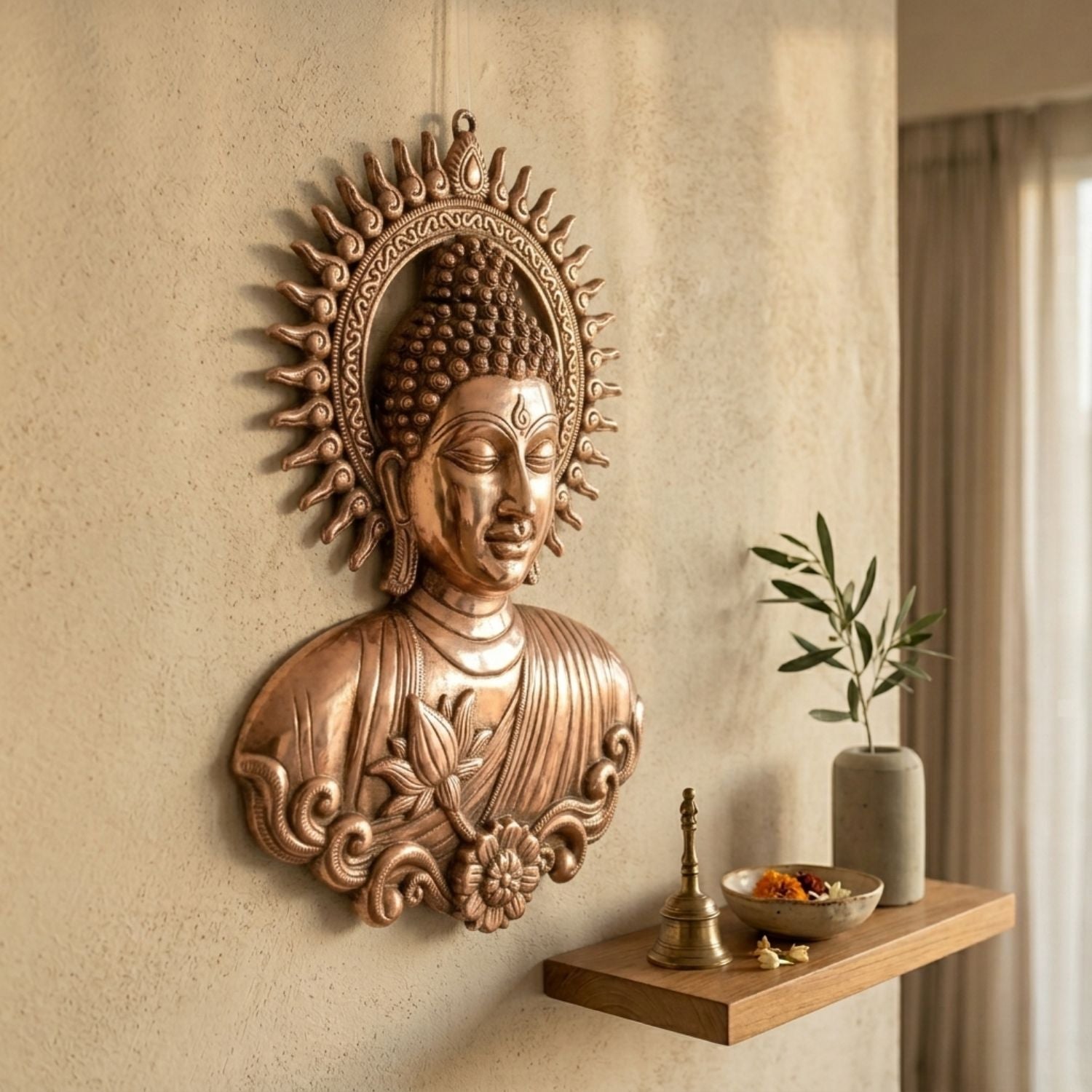Gautam Buddha Big  Wall Hanging For Home – 23 Inch - Apkamart