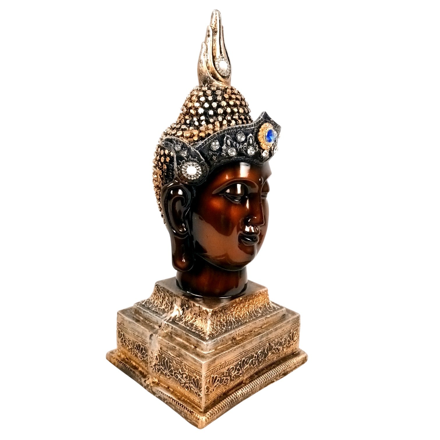 Buddha Head Statues | Lord Gautam Buddha - Idol Showpiece - For Living room, Home, Table, Shelf, Office Décor | Zen Decoration - 15 Inch - Apkamart
