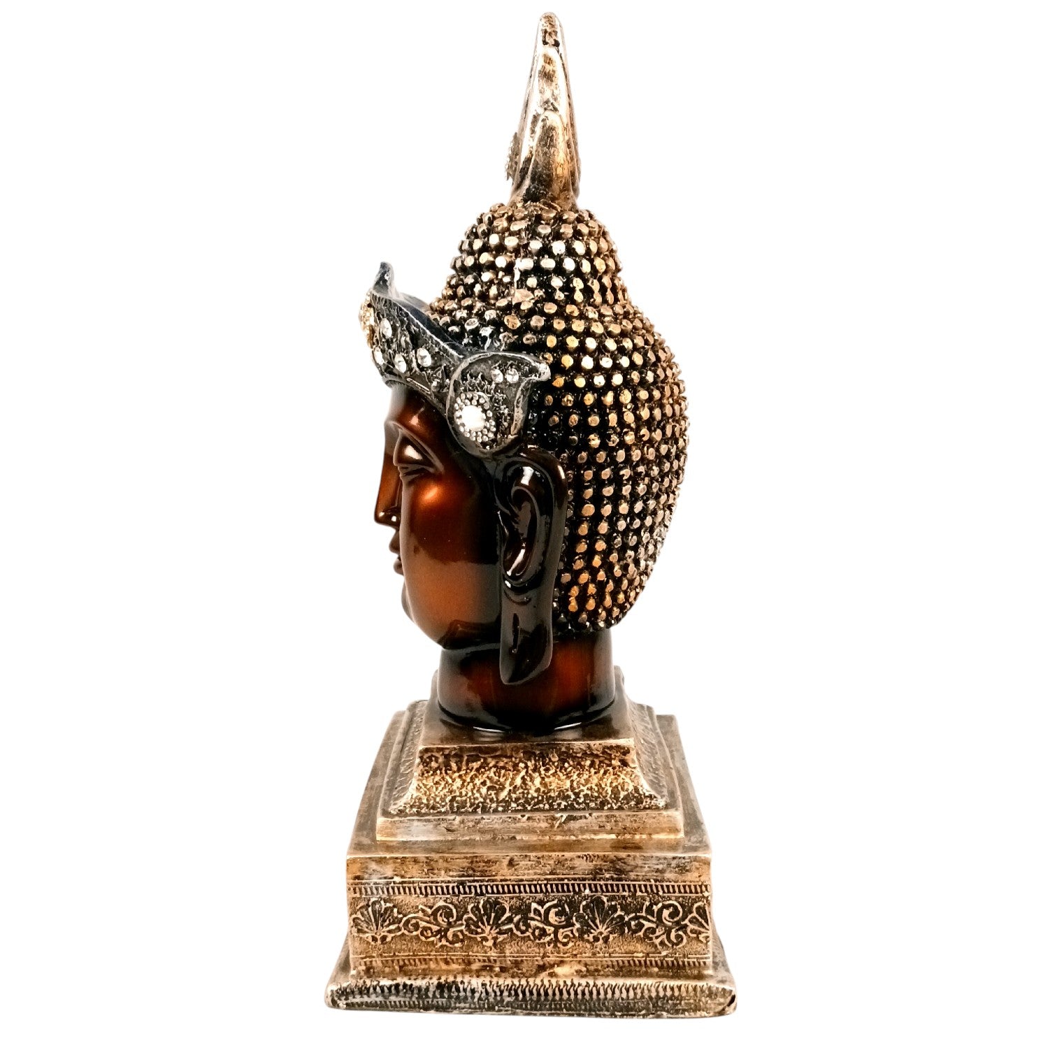 Buddha Head Statues | Lord Gautam Buddha - Idol Showpiece - For Living room, Home, Table, Shelf, Office Décor | Zen Decoration - 15 Inch - Apkamart