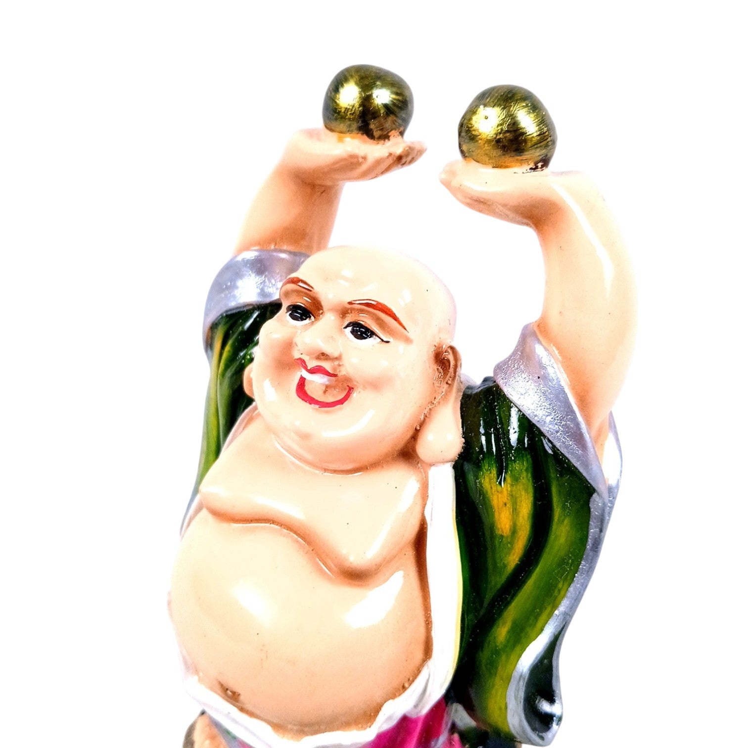 Laughing Buddha Statue with Rustic Look | Buddha Showpiece with Money Bag for Wealth | For Table & Office Decor & Gift - Symbol of wealth,Success, Victory & prosperity - 5 Inch - Apkamart