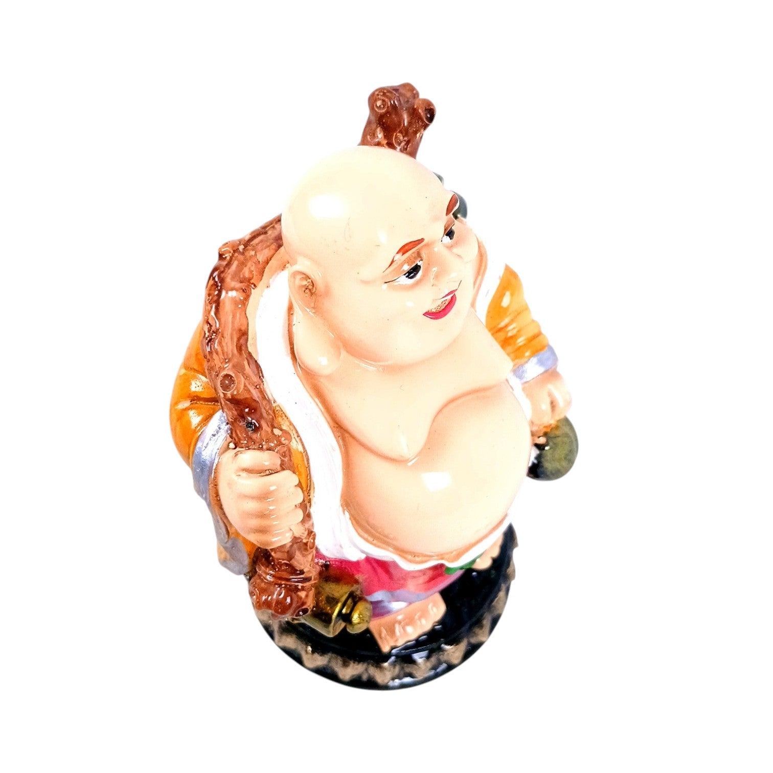 Laughing Buddha Statue | Buddha Showpiece with Money Bag for Wealth | For Good Luck, Home, Table & Office Decor & Gift - Symbol of wealth, good luck & prosperity - 5 Inch - Apkamart