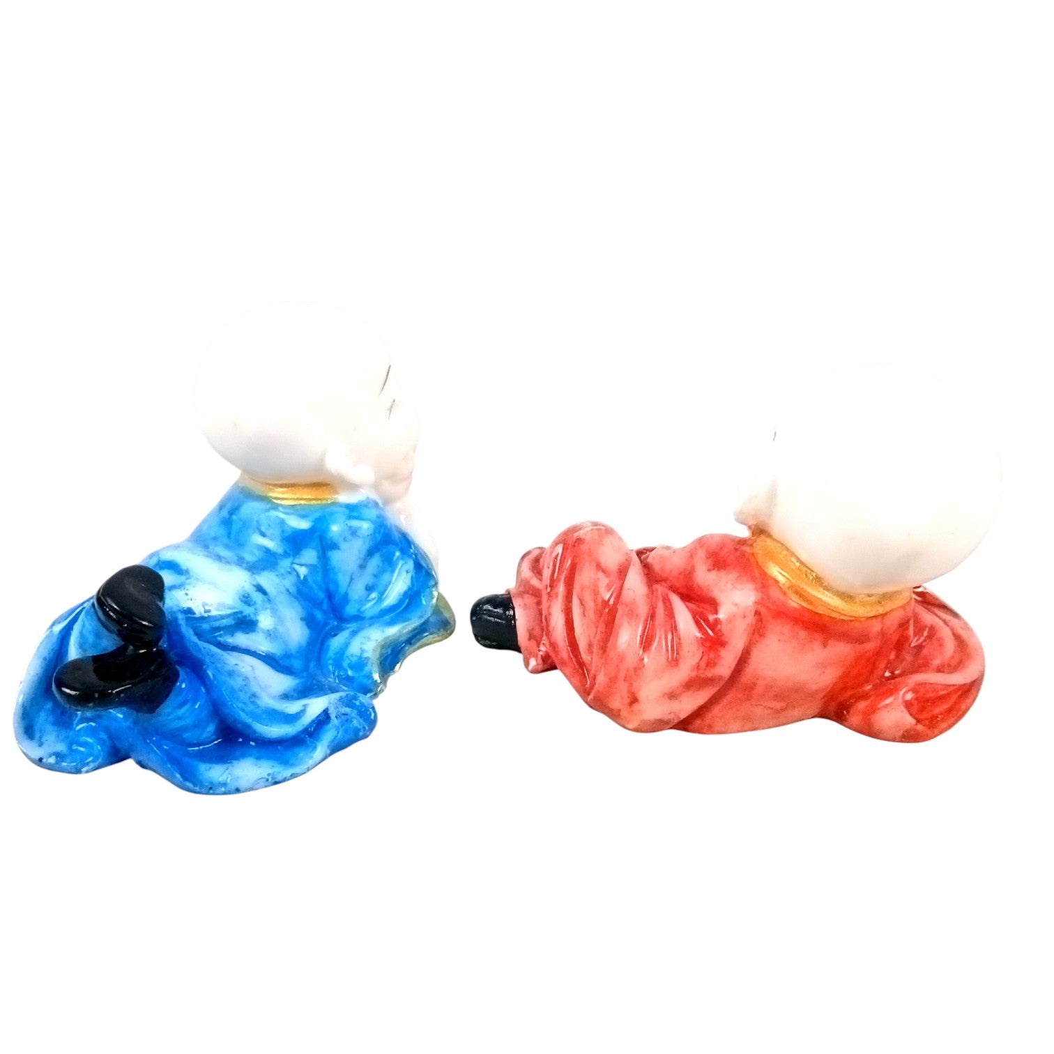 Baby Monk Laughing Buddha Showpiece | Cute Buddha for Home Decor & Office Decor | Decorative Figurine for Living Room, Table & Gifting - (pack Of 2) - Apkamart