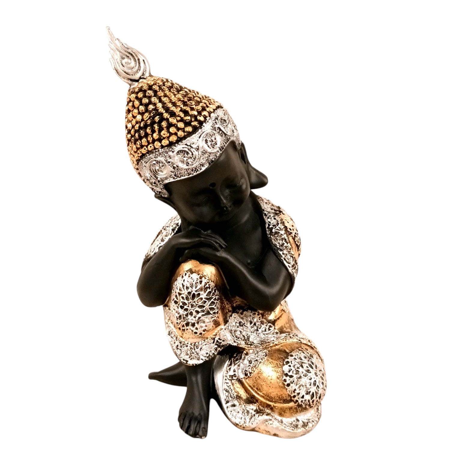 Buddha Statues | Lord Gautam Buddha Sitting Pose Idol Showpiece - For Living room, Home, Table, Shelf, Office Décor | Housewarming & Birthday Gift - 10 Inch (Set Of 2) - Apkamart