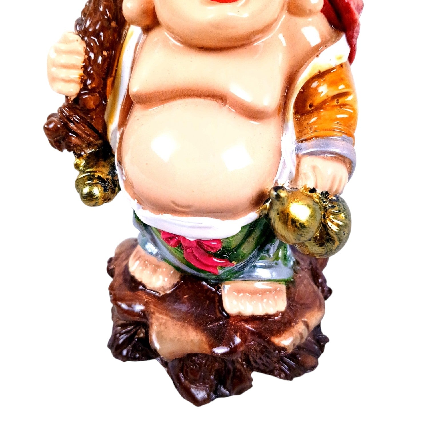  Laughing Buddha Statue With Gold Ingot | Monk Showpiece with Money Bag for financial prosperity & success in business,Health and Prosperity - For Home, Table & Office Decor & Gift - 4 Inch - Apkamart